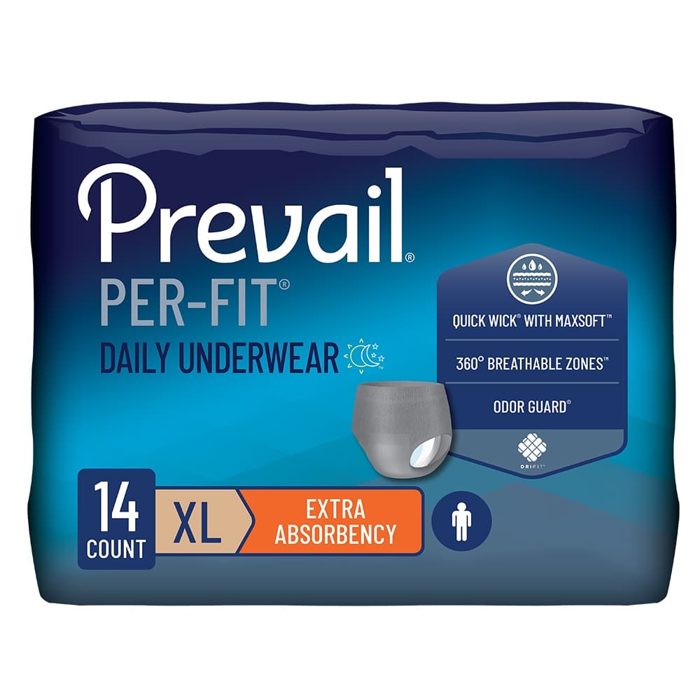 Prevail Per-Fit Men's Daily Protective Underwear, X-Large - Package of 14 - Image 1