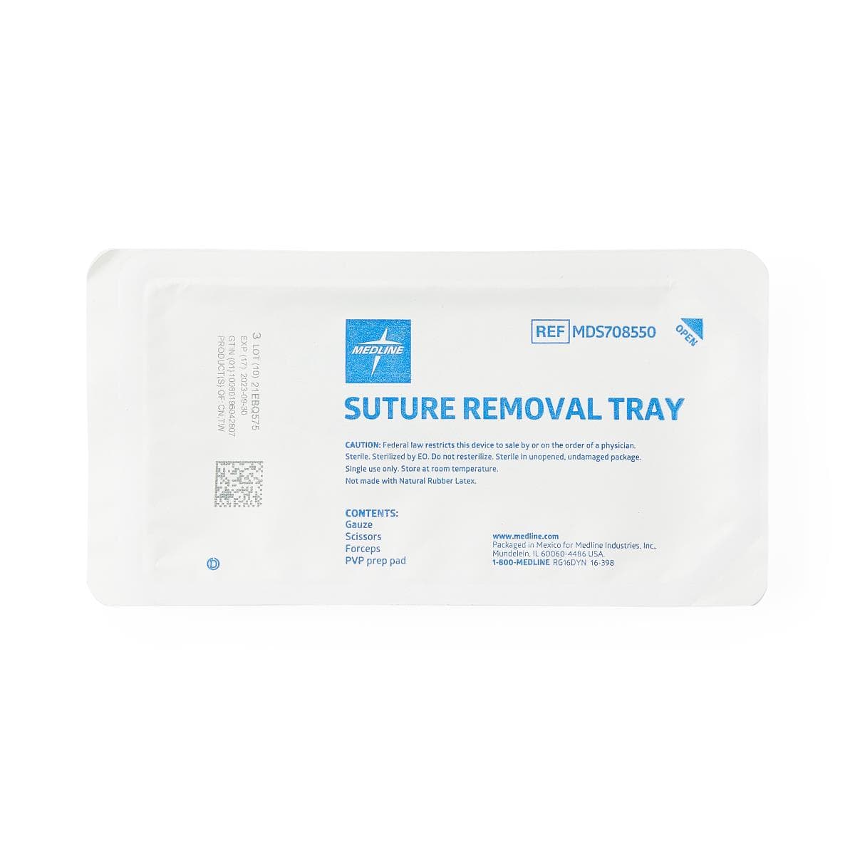 Medline Economy Suture Removal Trays with PVP Prep Pad - Case of 50 - Image 1