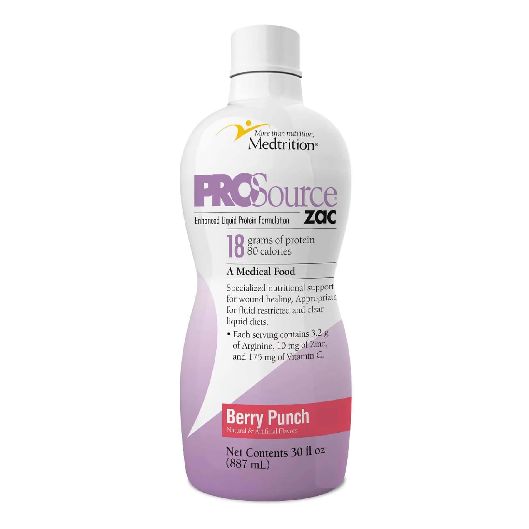 ProSource ZAC Enhanced Liquid Protein Supplement, Berry Punch Flavor, 30 oz - Each - Image 1