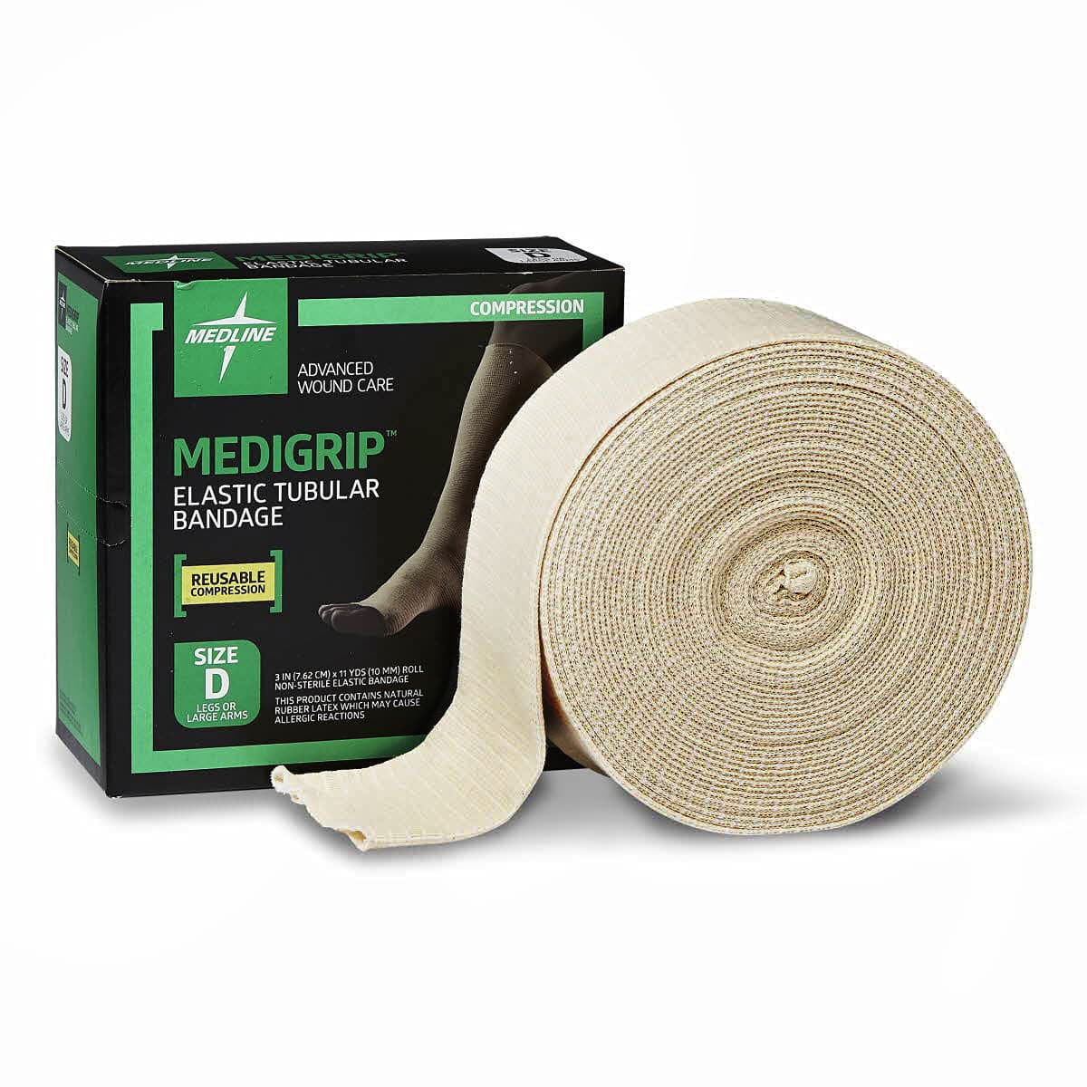 Medline Medigrip Elastic Tubular Support Bandage, Size D, 3 Inch x 11 Yard - Image 1