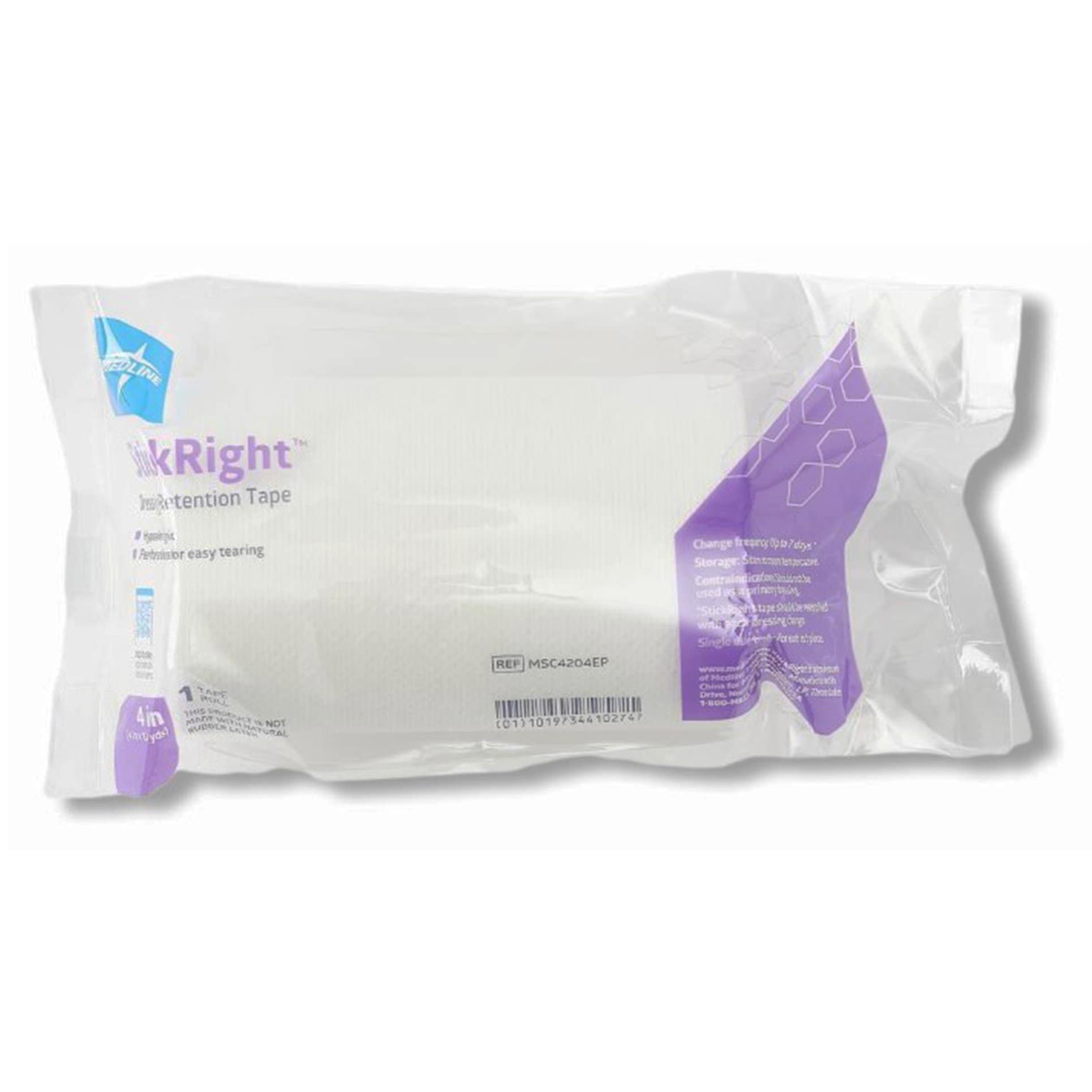 Medline StickRight Nonwoven Retention Tape, 4 Inch x 10 Yard - Box of 12 - Image 1