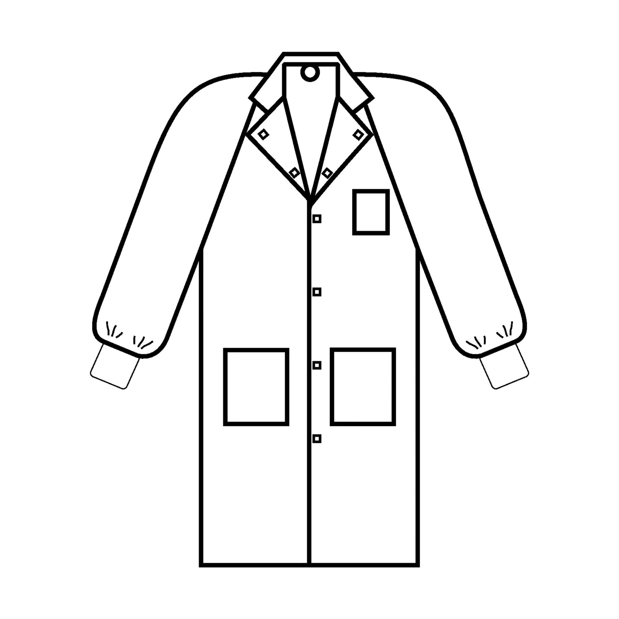 Halyard Inc Lab Coat, White, Large - Case of 25 - Image 1