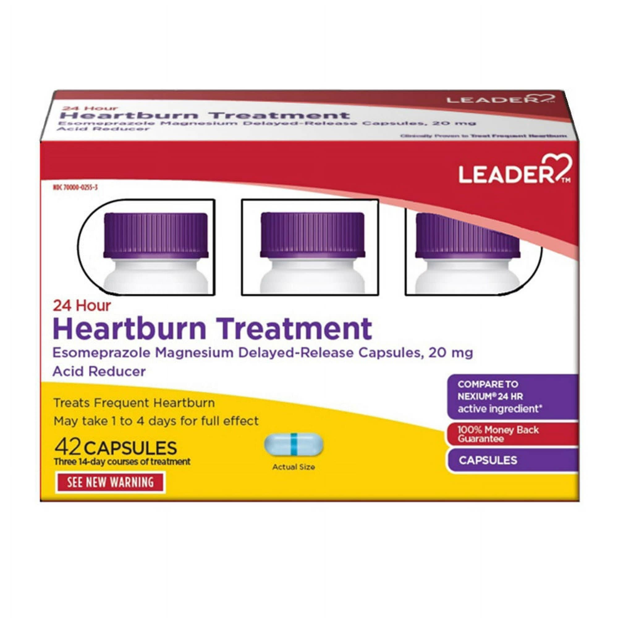 Leader Esomeprazole Magnesium Delayed-Release Acid Reducer Tablet, 20 mg - Pack of 42 Tablet - Image 2
