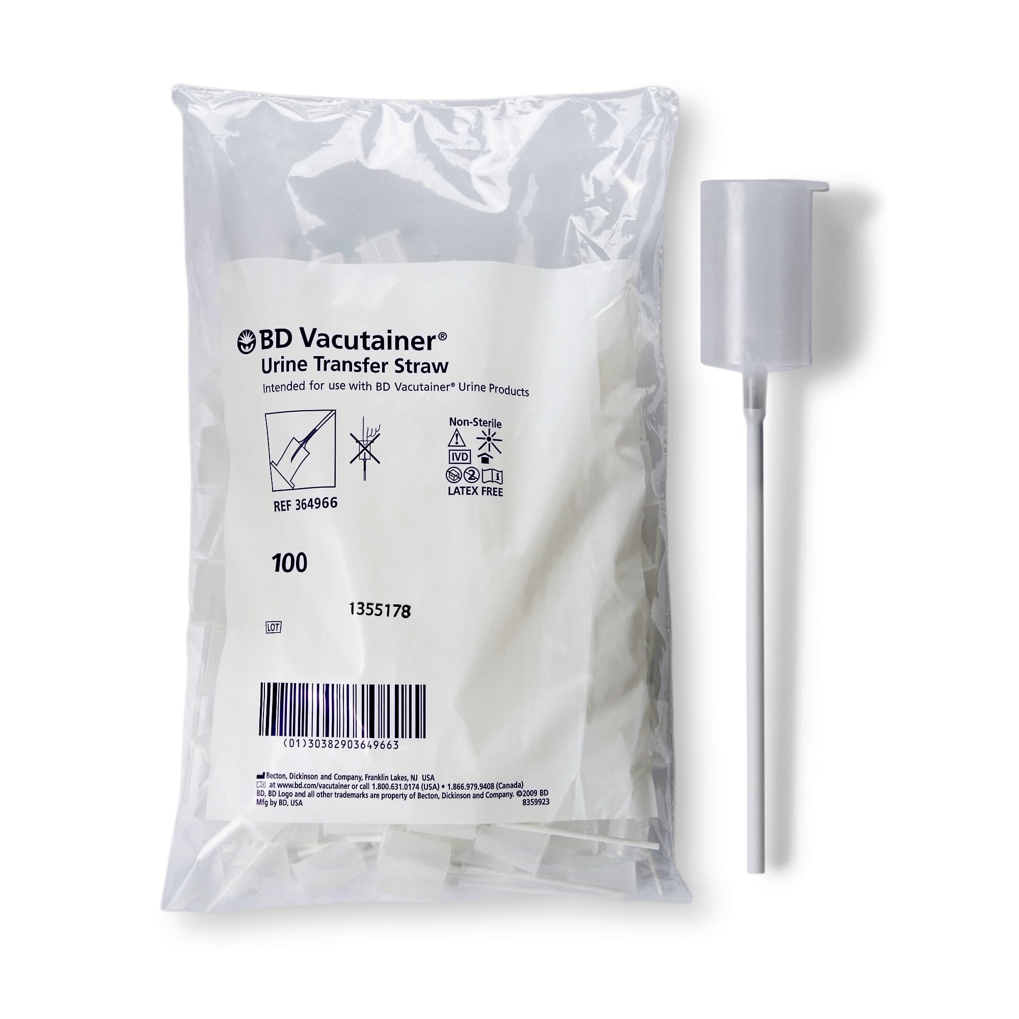 Vacutainer Urine Transfer Straw - Box of 100 - Image 1