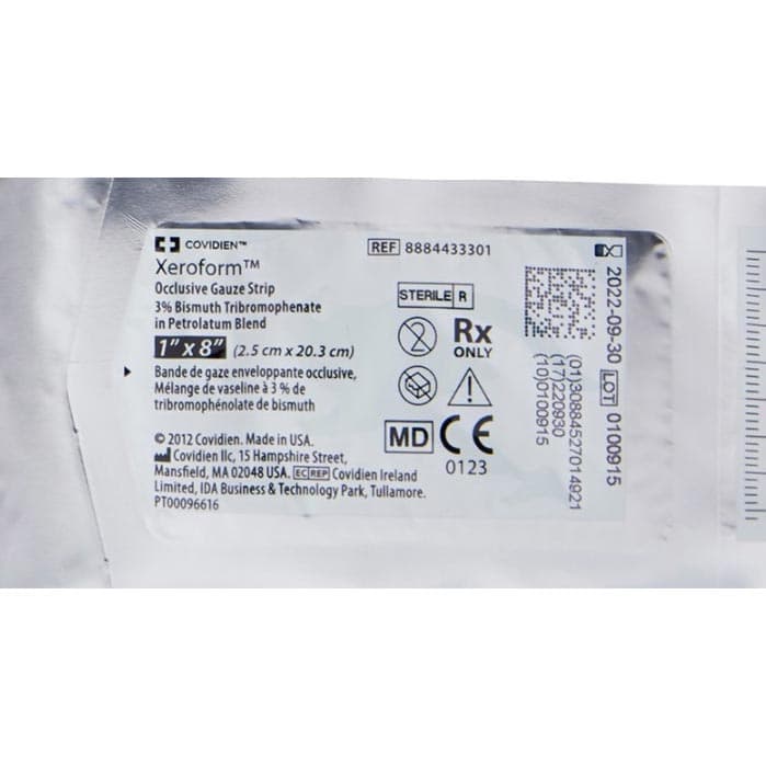 Xeroform Occlusive Strip Dressing, 1 x 8 Inch - Image 1