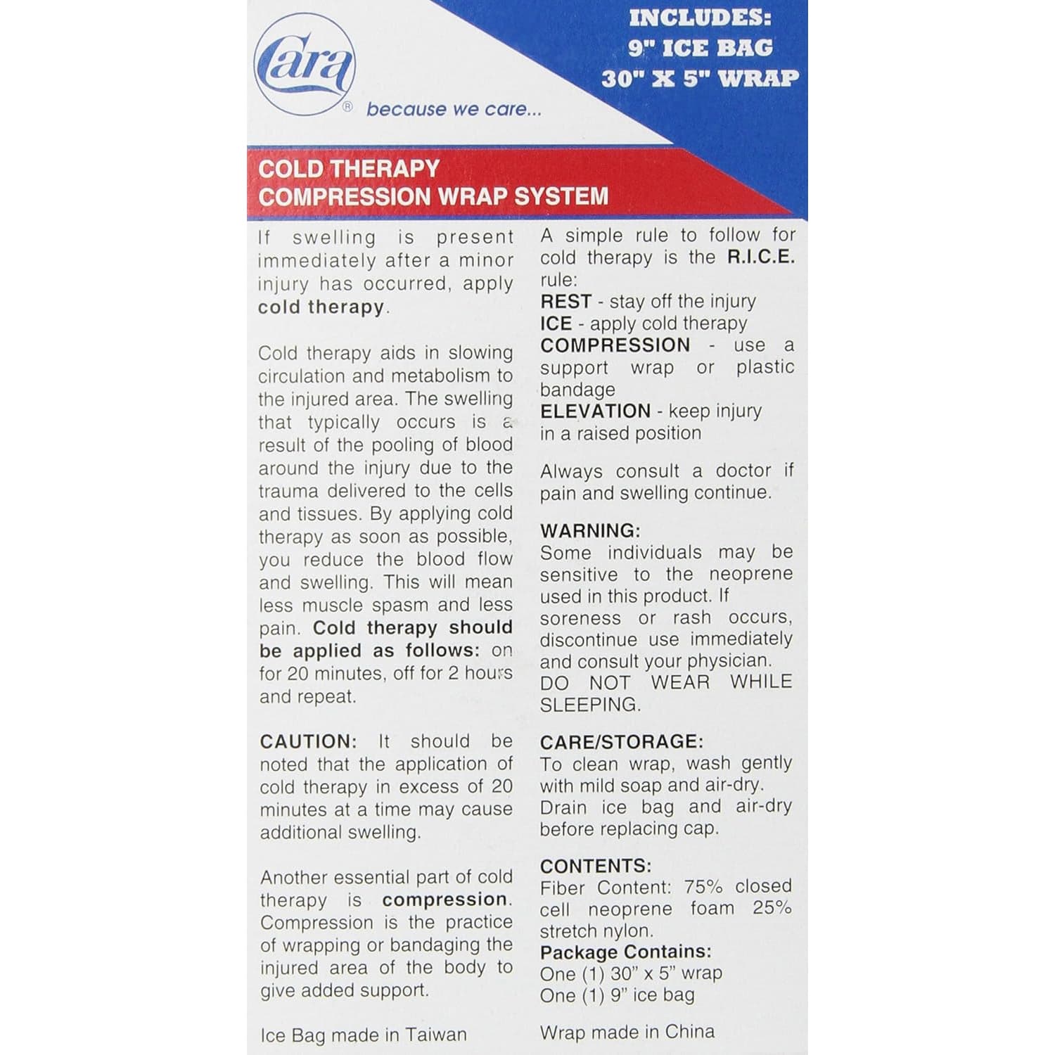 Cara Cold Therapy Compression System With Ice Bag and Wrap - Image 3