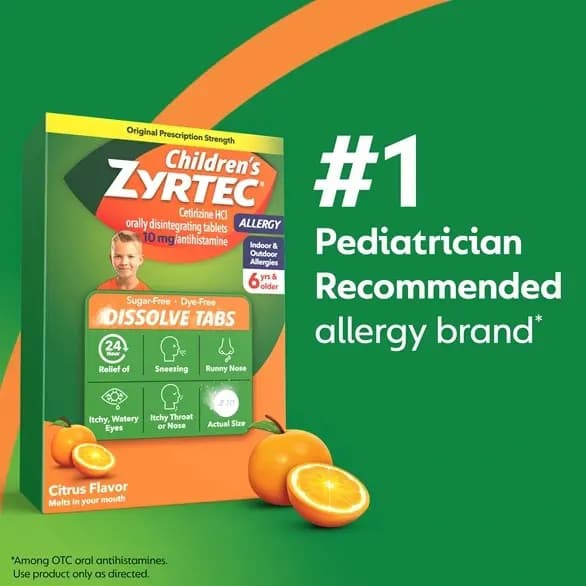 Children’s ZYRTEC Dissolve Tabs with 10 mg - 24 Count - Image 3