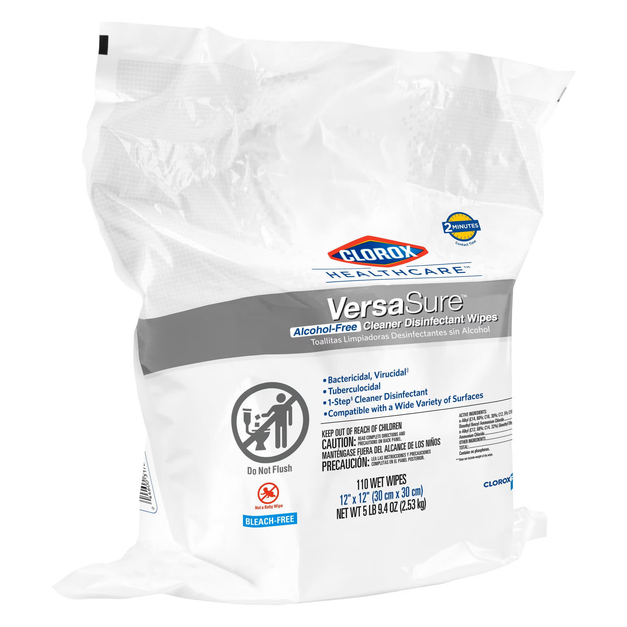 Clorox Healthcare VersaSure Surface Disinfectant Wipe, 12 x 12 Inch - Package of 110 - Image 1