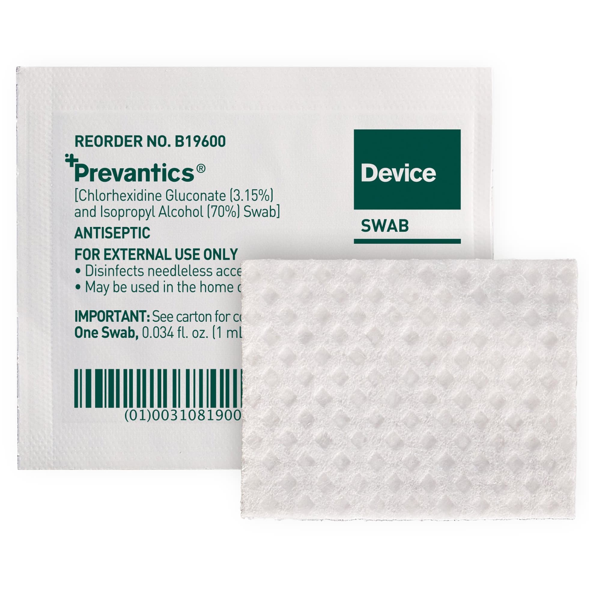 Prevantics Chlorhexidine Gluconate Device Swab - Image 2