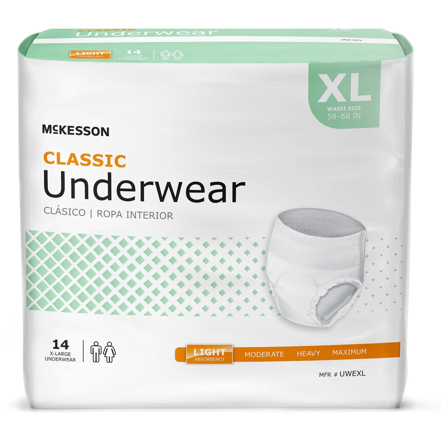 McKesson Classic Incontinence Underwear, Extra Large - Bag of 14 - Image 1