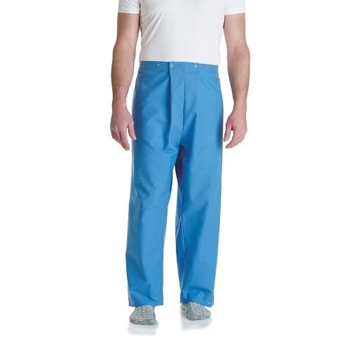 Medline Pajama Pants with Adjustable Front Snap Closure, Solid Blue, 2XLarge - Image 1