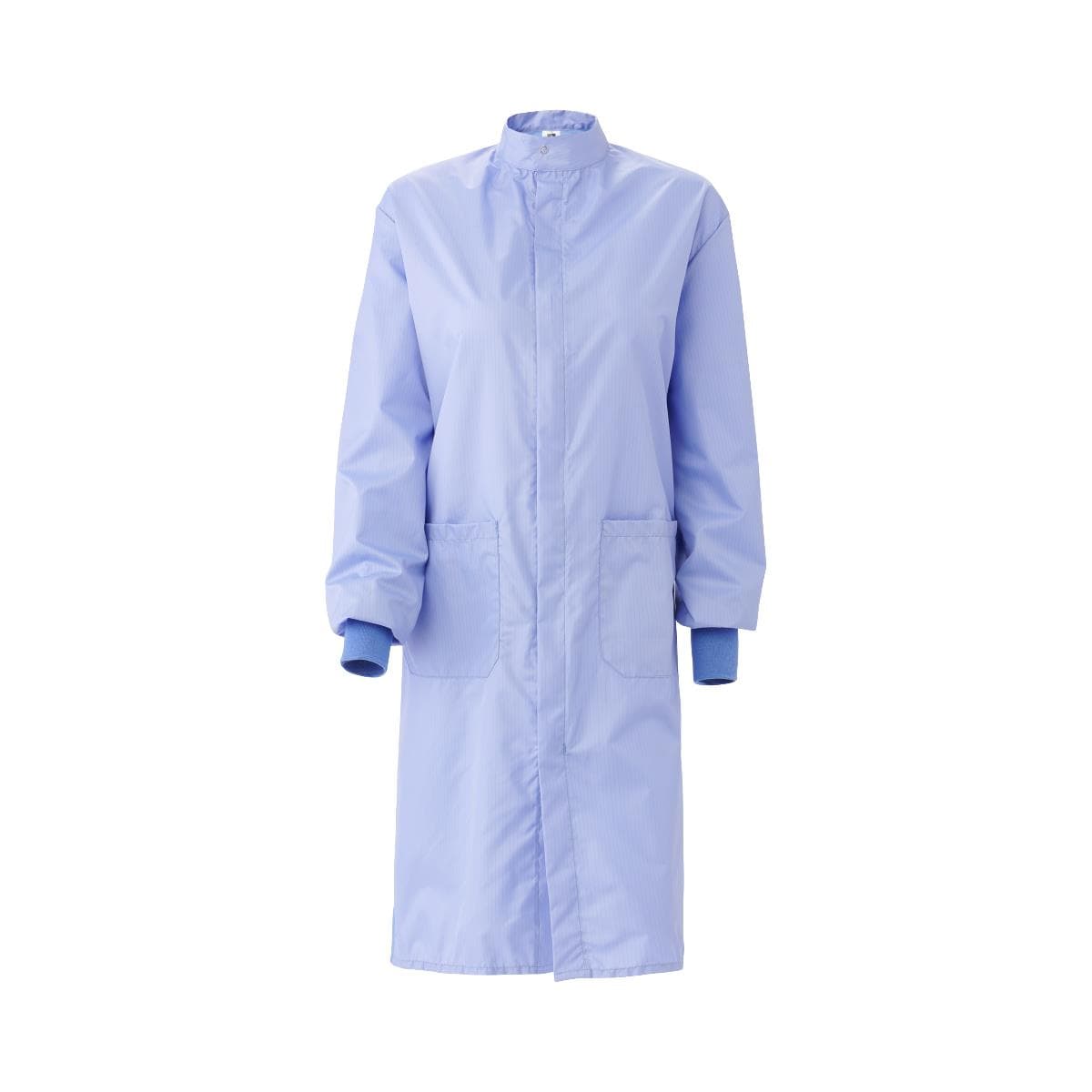 Medline Fluid-Resistant Unisex Antistatic Barrier Lab Coats, Ceil Blue, Large - Image 1