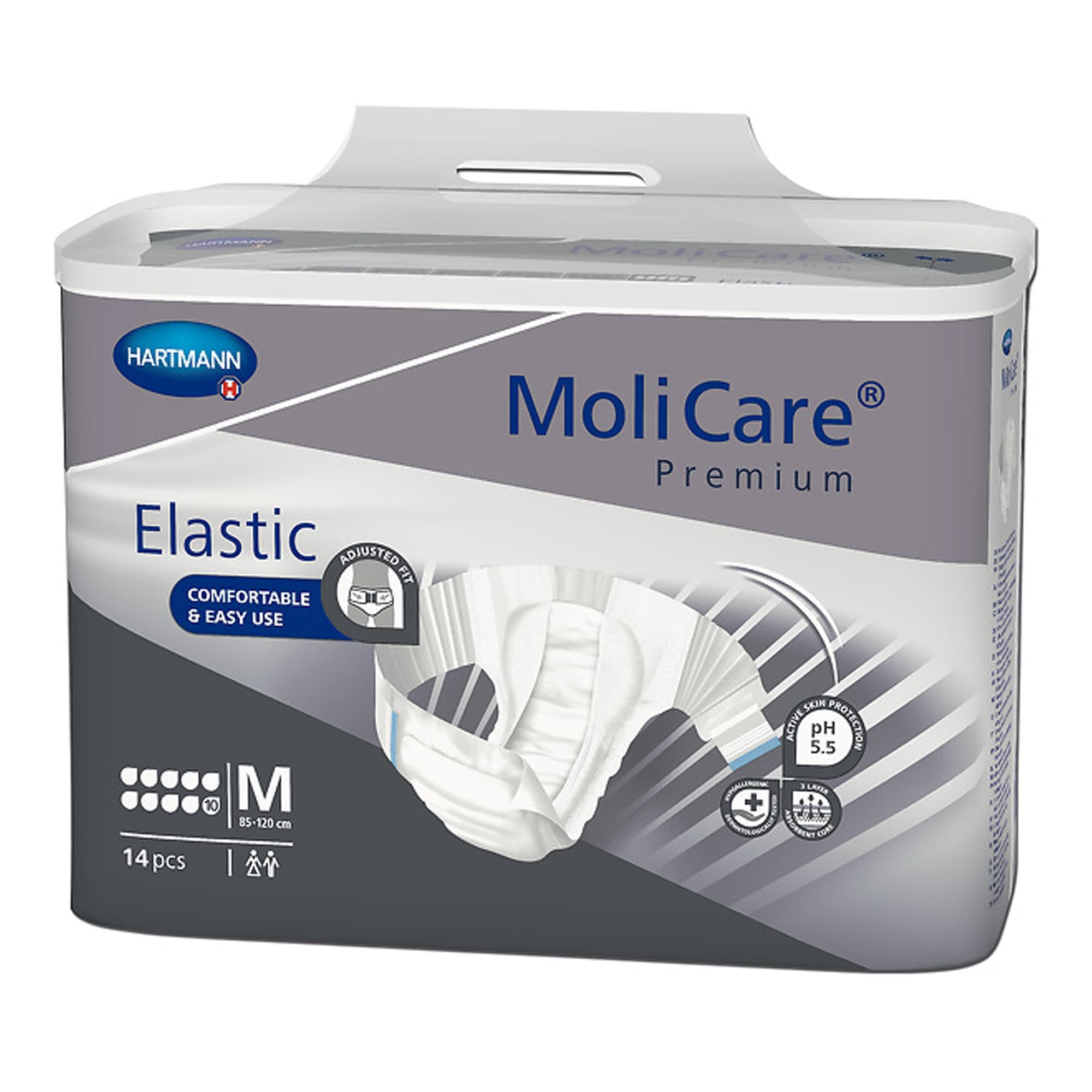 MoliCare Premium Elastic 10D Incontinence Briefs, Medium - Package of 14 - Image 1