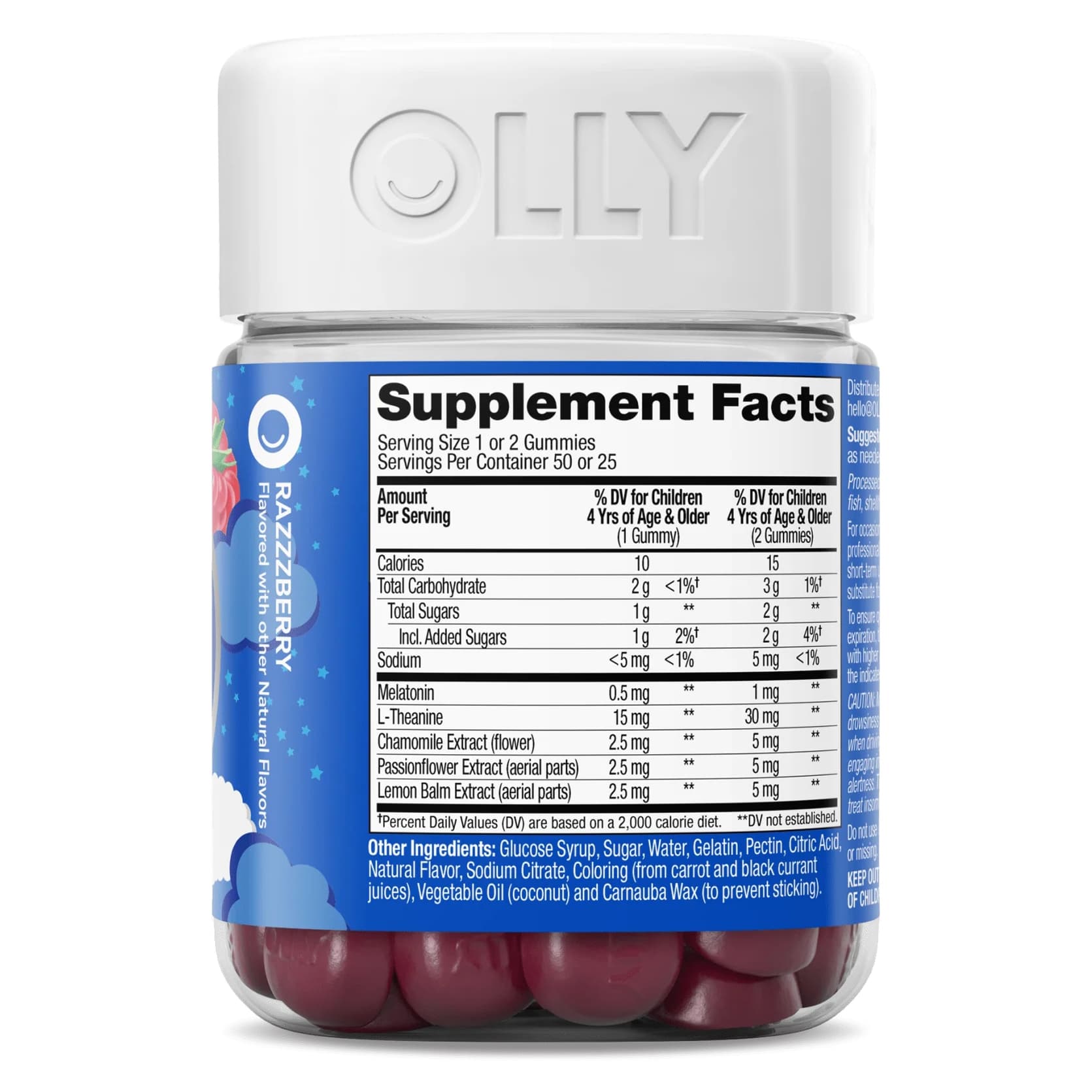 OLLY Kids Sleep L-Theanine, Melatonin and Botanicals Supplement Gummies - Bottle of 50 - Image 2