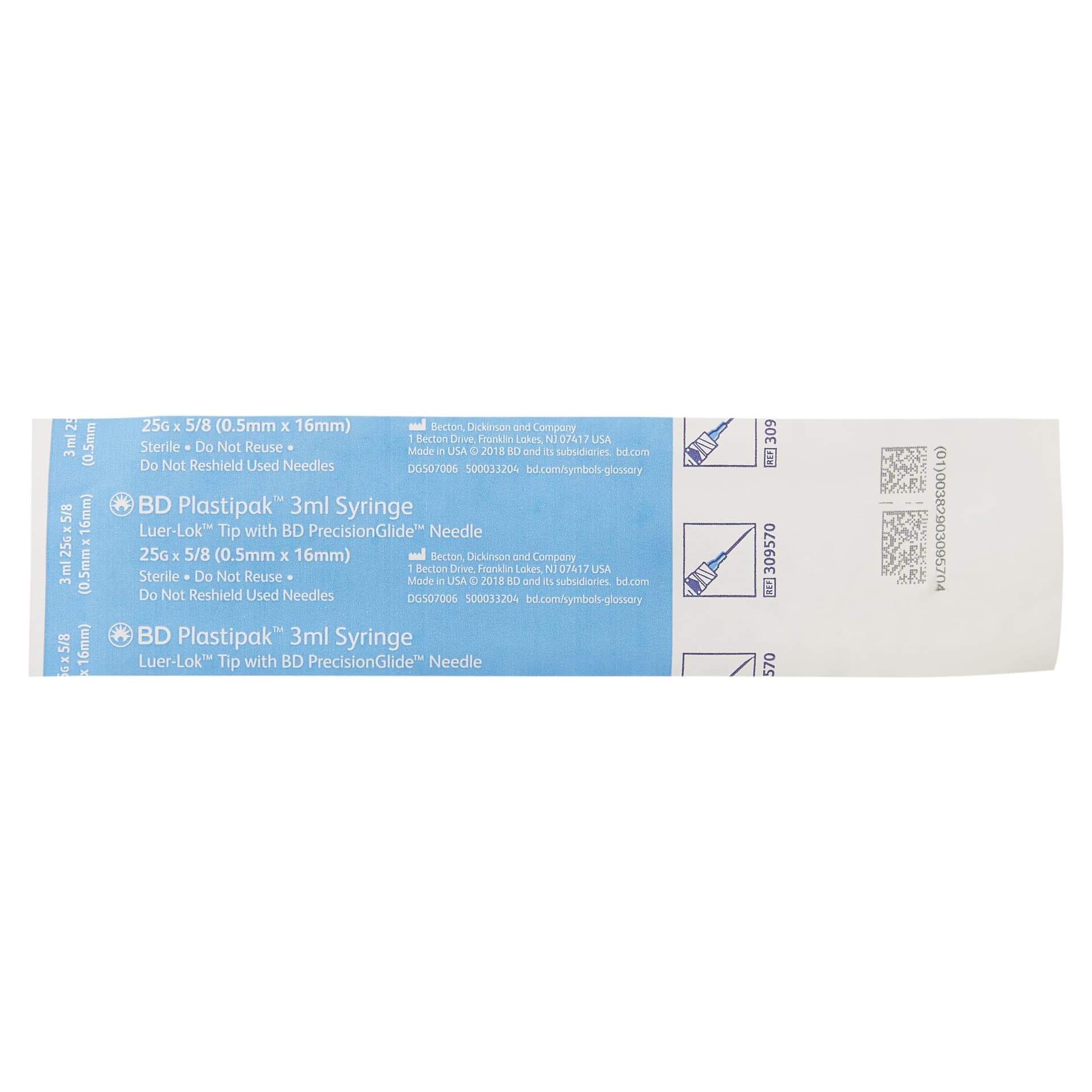 BD Luer-Lok Syringe, with Detachable PrecisionGlide Needle, 23G x 1" 3mL - Each - Image 1