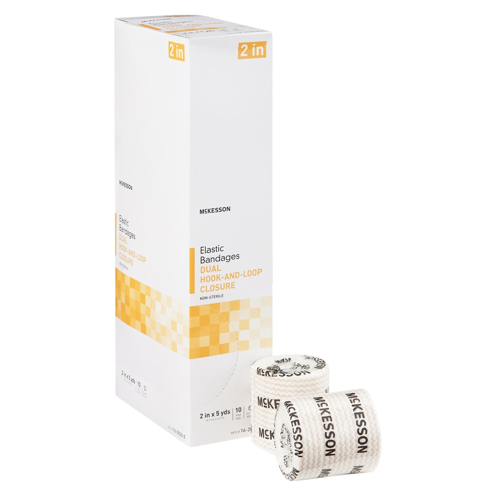 Mckesson Elastic Bandage, 2 Inch x 5 Yard, Double Hook and Loop, NonSterile - Box of 10 - Image 1