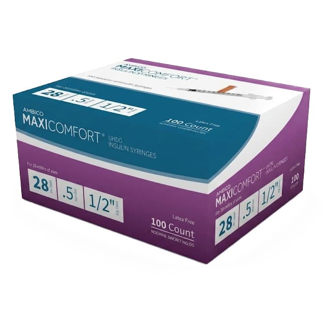 AIMSCO MaxiComfort Standard U-100 Insulin Syringe with Needle