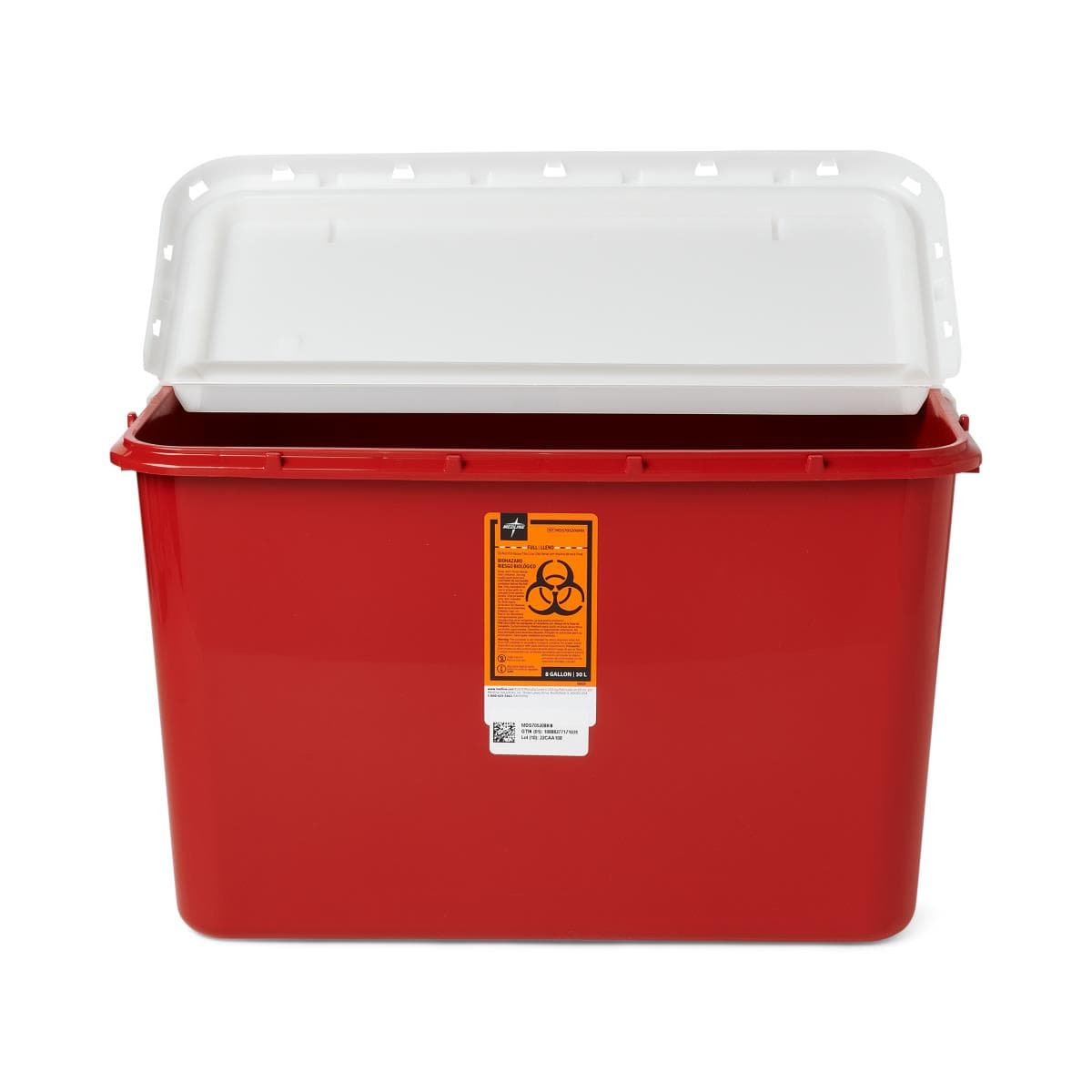 Medline Sharps Containers, Red, Hinged Top Lid, 8 gal. - Each - Image 1