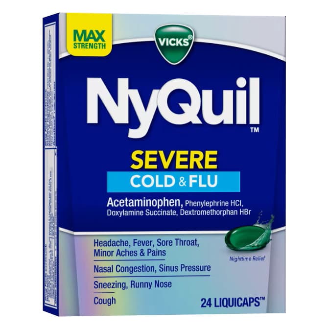 Vicks NyQuil Cold and Flu Liquicaps, Maximum Strength - 24 Count - Image 2