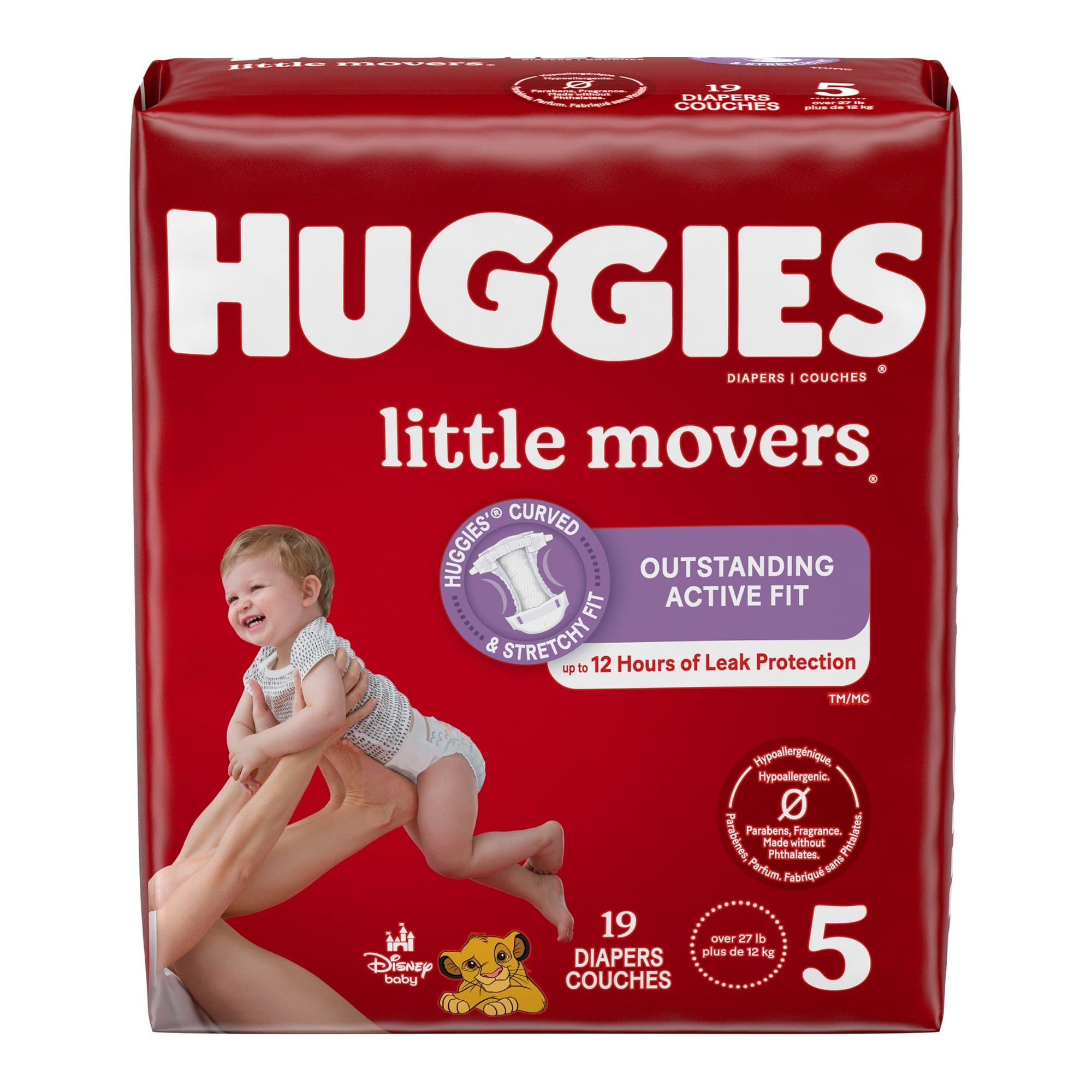 Huggies Little Movers Baby Diapers, Size 5 - Case of 76 - Image 1