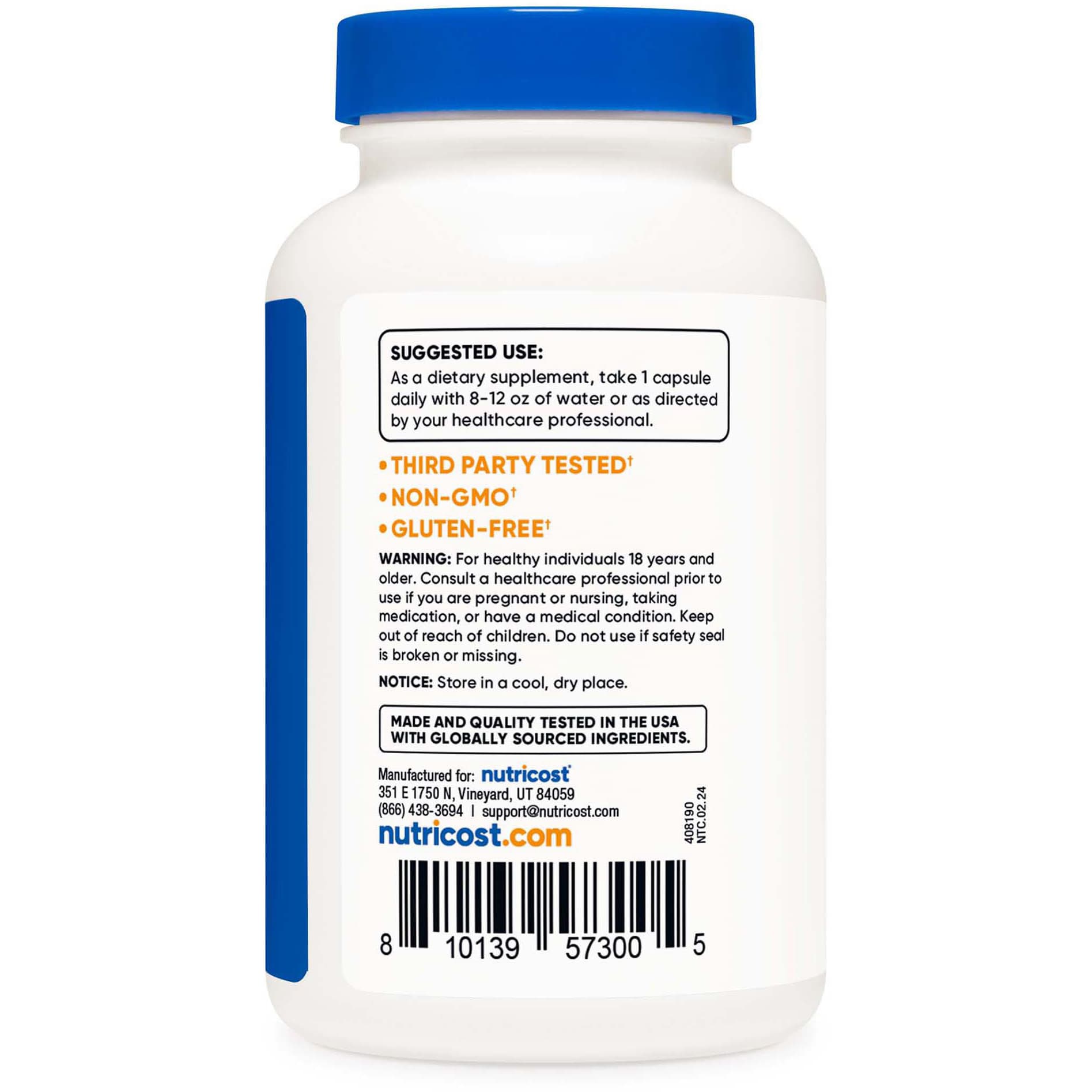 Nutricost Zinc Picolinate Capsules, 50 mg - Bottle of 240 - Image 1