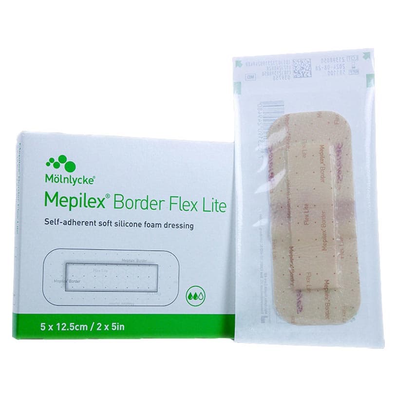Mepilex Border Flex Lite Dressing, 2 x 5 Inch - Case of 65 - Image 1