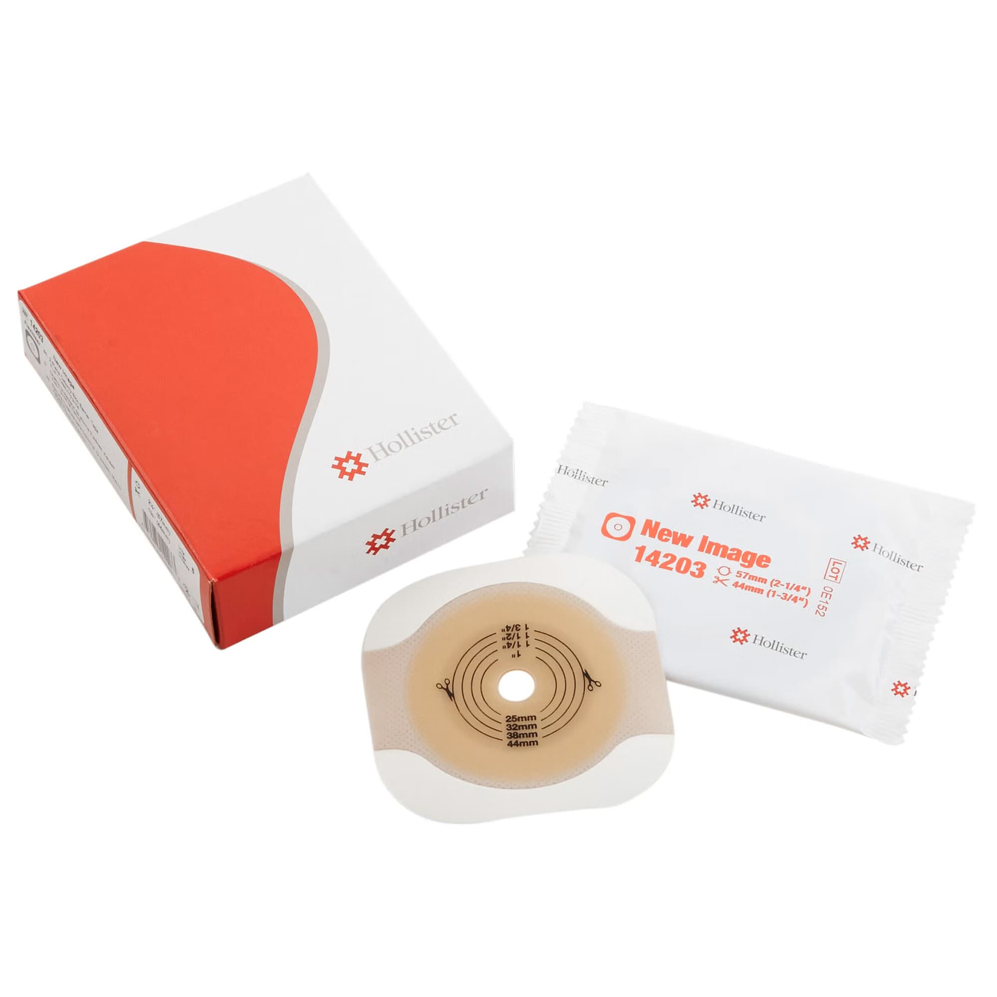 New Image Flat FlexWear Skin Barrier with Tape, 2-1/4 Inch Flange, Up to 1-3/4 Inch Stoma - Box of 5 - Image 1