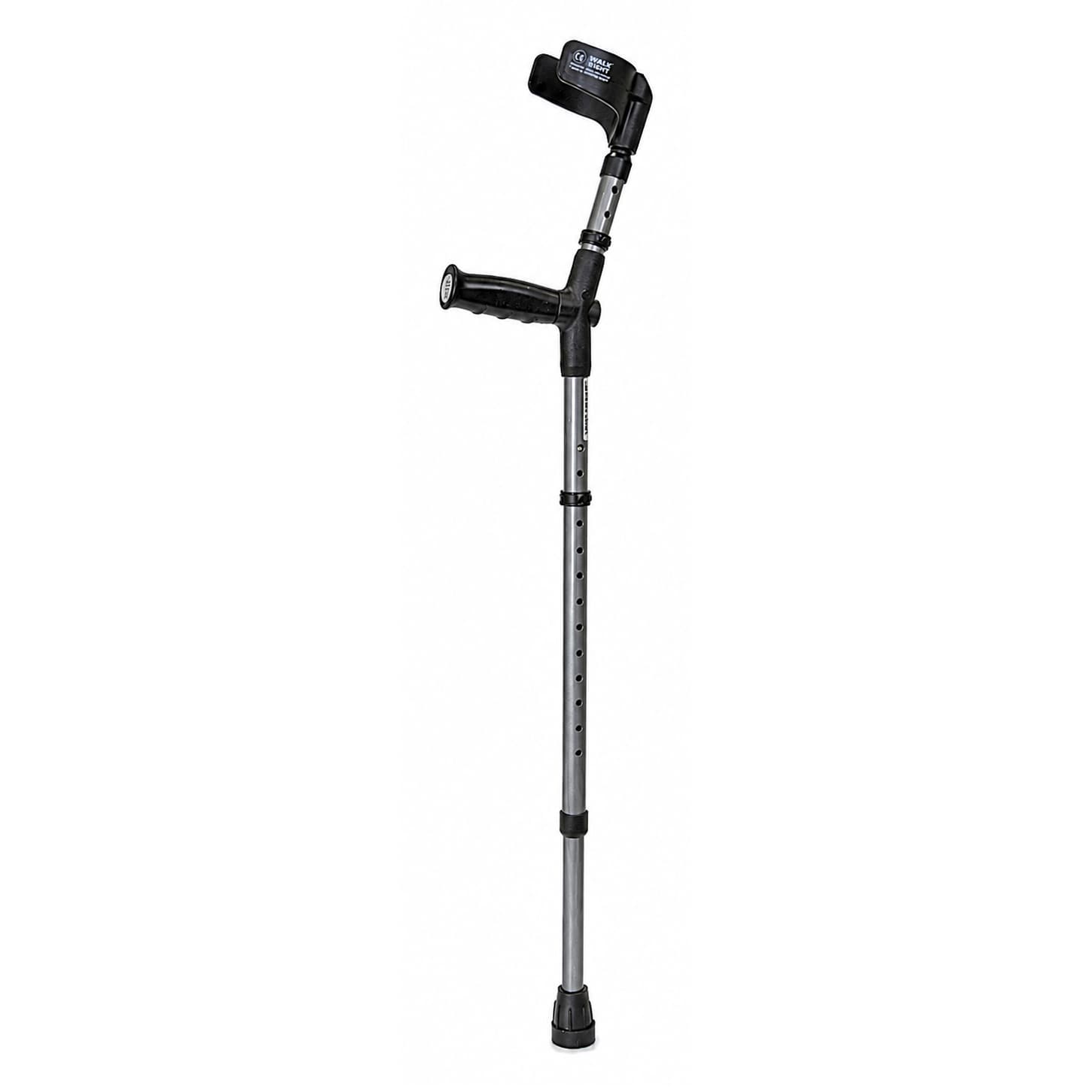 Walk Easy Adult forearm crutches with half cuff (Pair) - Metallic gray - Image 1
