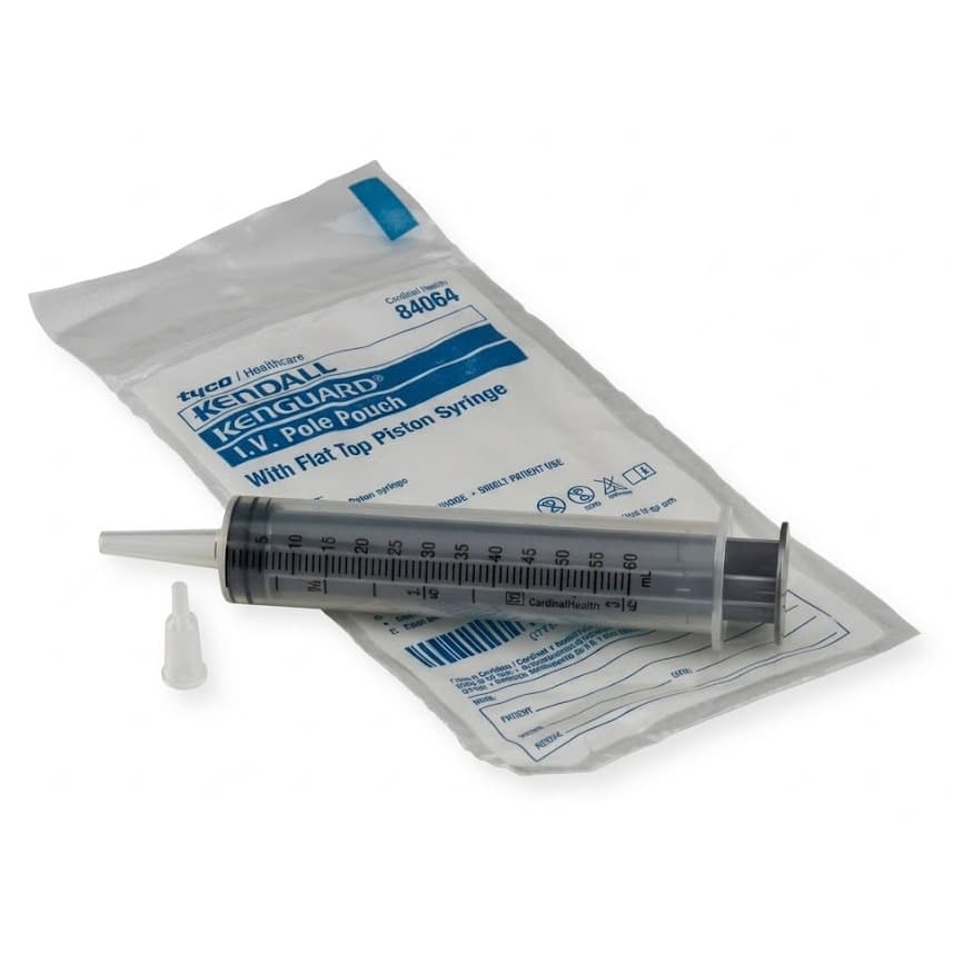 Kangaroo IV Pole Pouch with 60cc Flat-Top Syringe - Case of 30 - Image 1