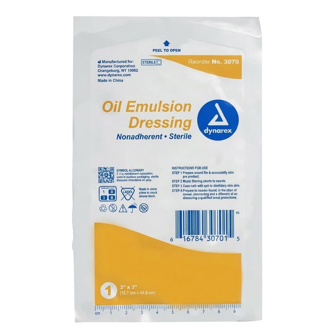 Dynarex Durma+ Non-Adherent Oil Emulsion Dressing, 5 x 9 Inch - Each - Image 1