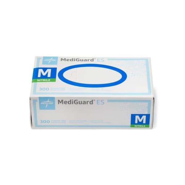 MediGuard ES Exam Glove Blue Beaded Cuff 2 mil to 4 mil Range, Medium - Case of 3000 - Image 1