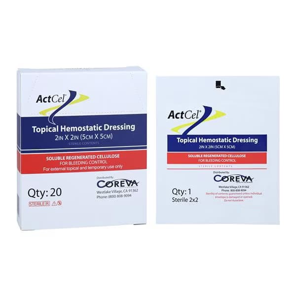 ActCel Hemostatic Dressing Sterile, 2 x 2 Inch - Case of 480 - Image 1
