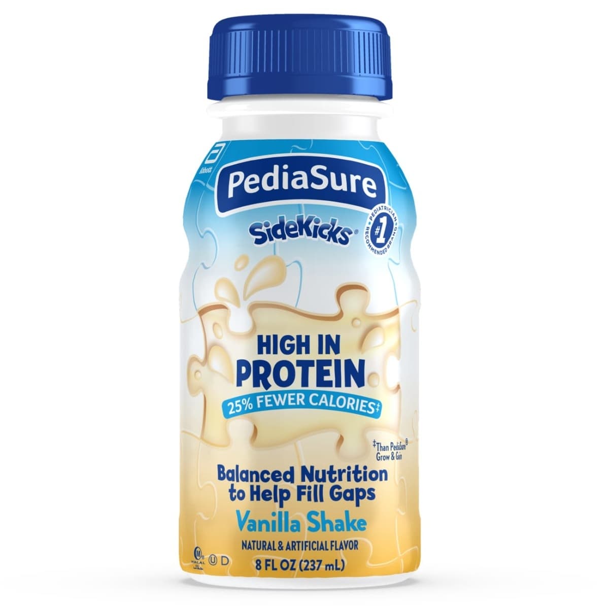 PediaSure Sidekicks High Protein Pediatric Oral Supplement, Vanilla - Package of 6 - Image 1