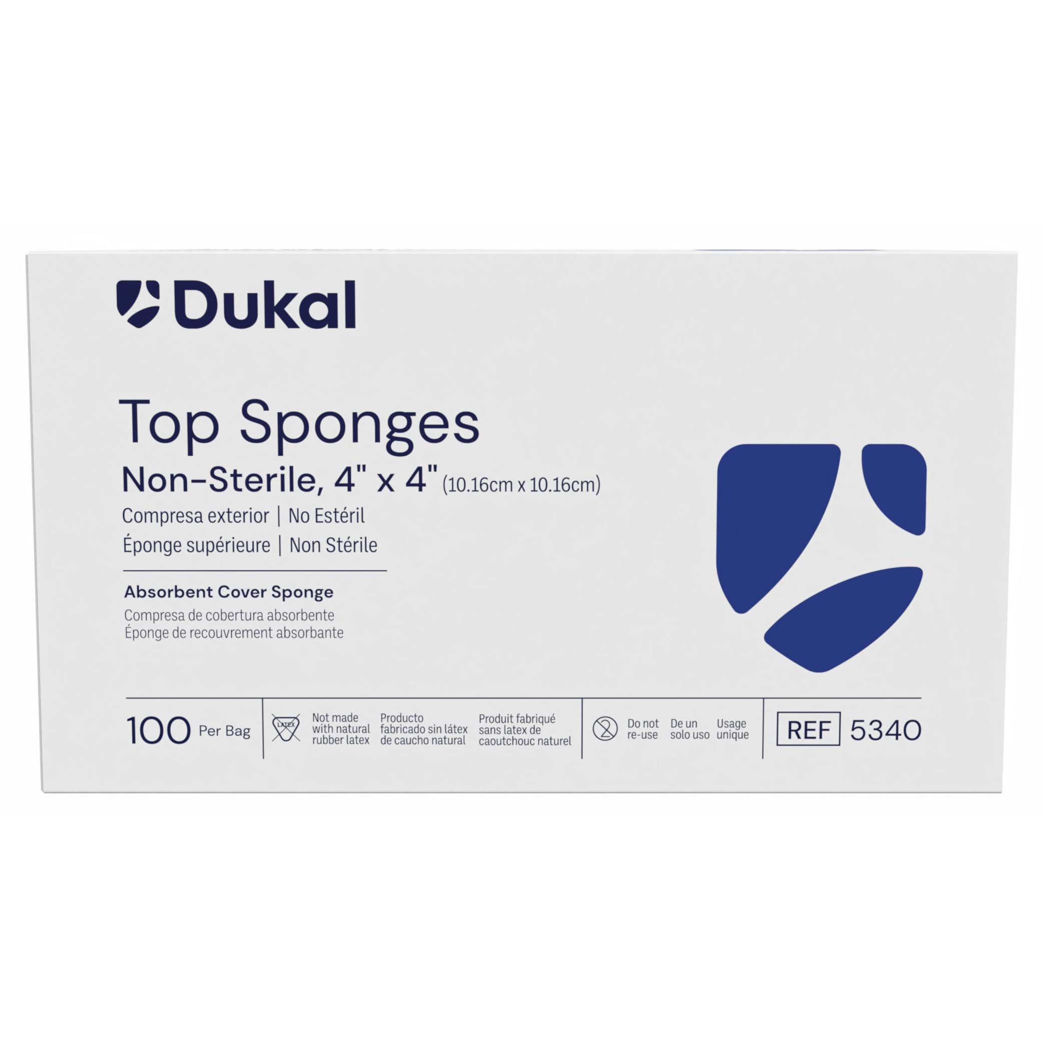Dukal Nonwoven Sponge White 4 x 4 Inch 8-Ply Square