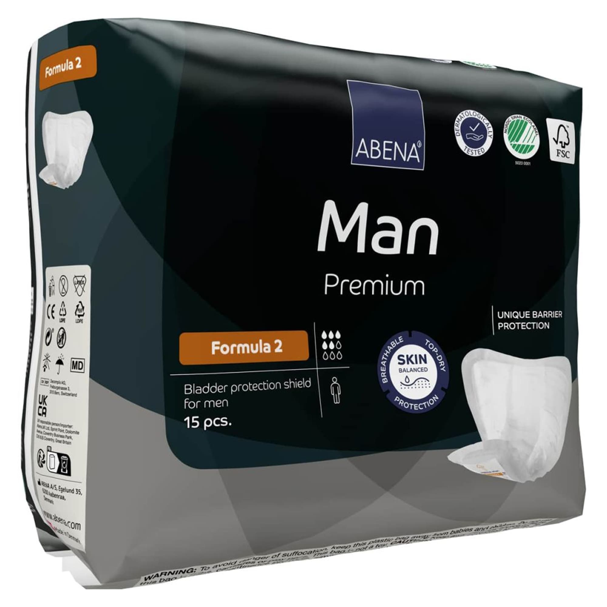 Abena Premium Man Bladder Control Pad, Formula 2 - Package of 15 - Image 1