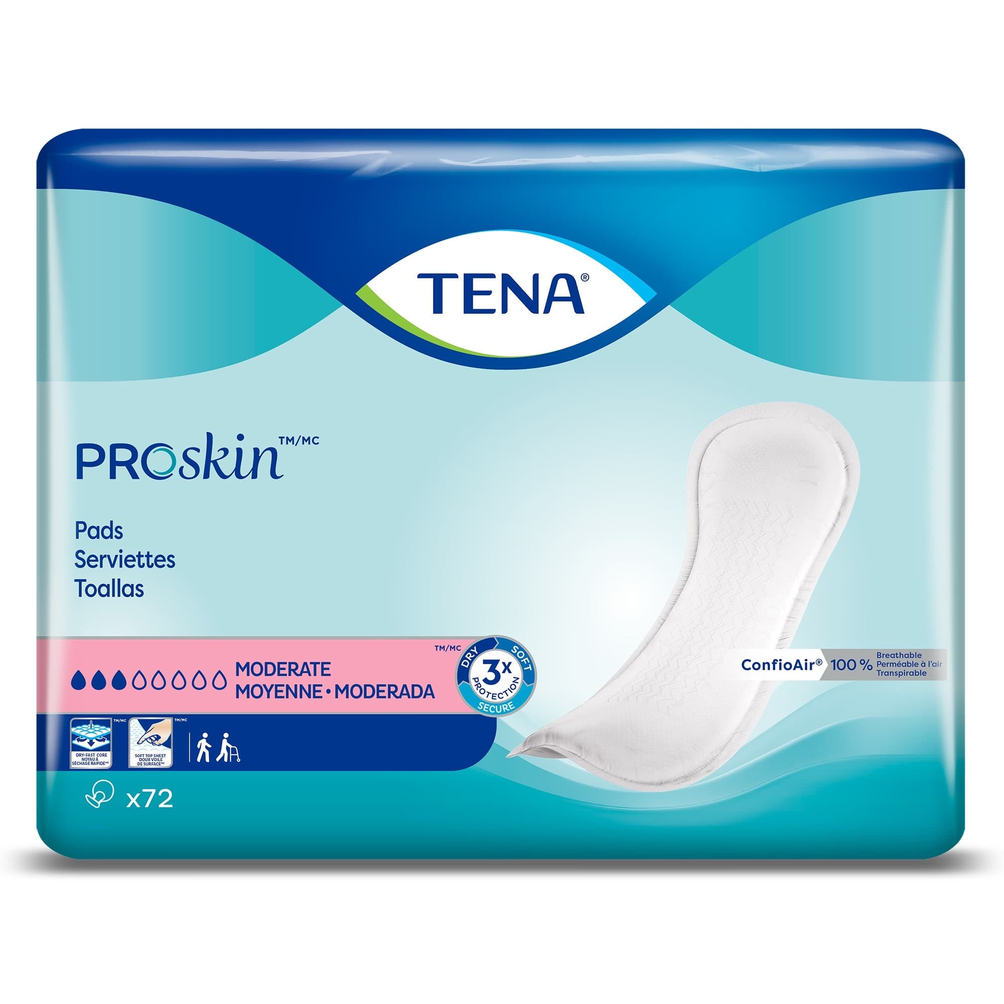TENA ProSkin Moderate Incontinence Pads, Regular - Case of 216 - Image 1