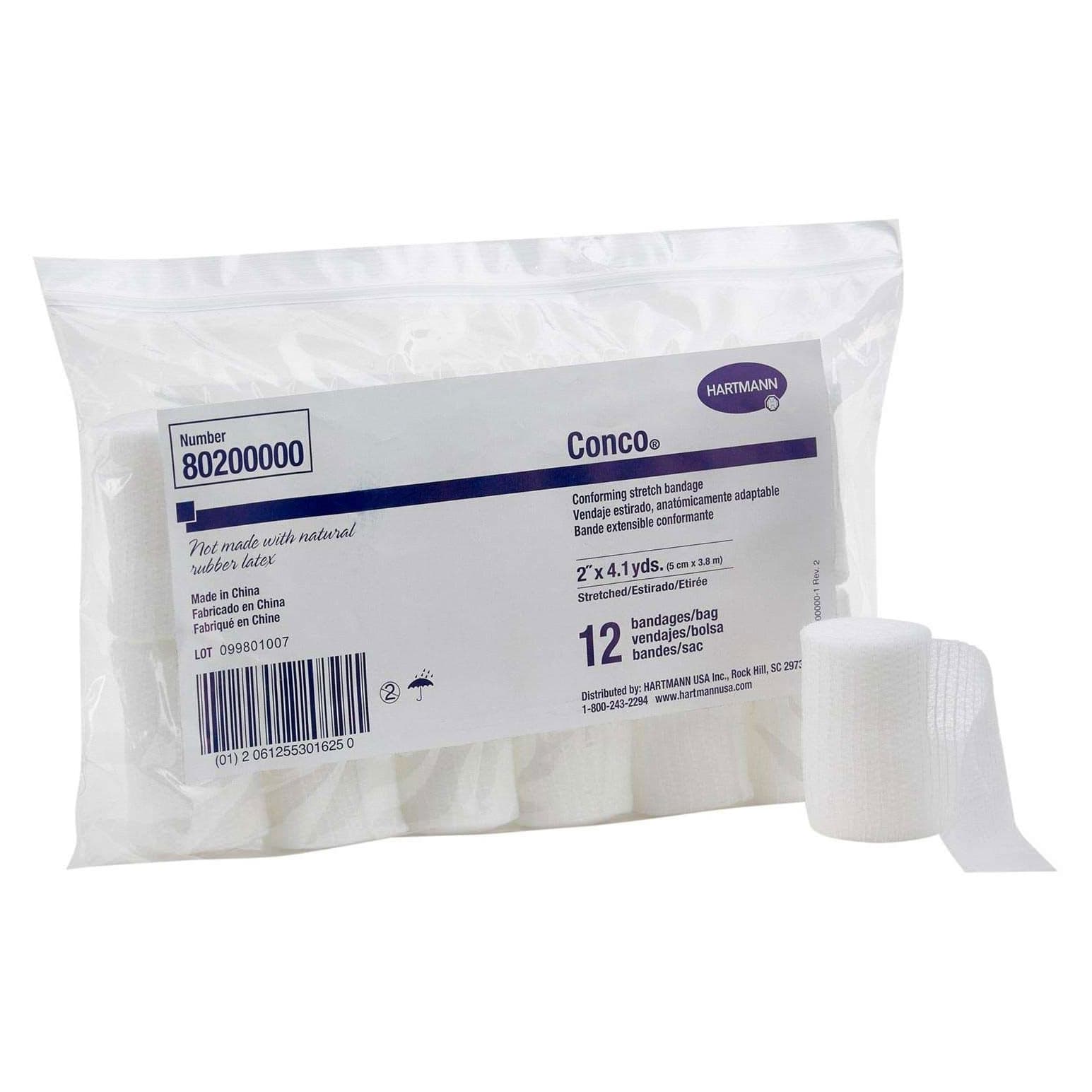 Hartmann Conforming Stretch Non Sterile Bandage, 2 Inch x 4-1/10 Yard - Bag of 12 - Image 1