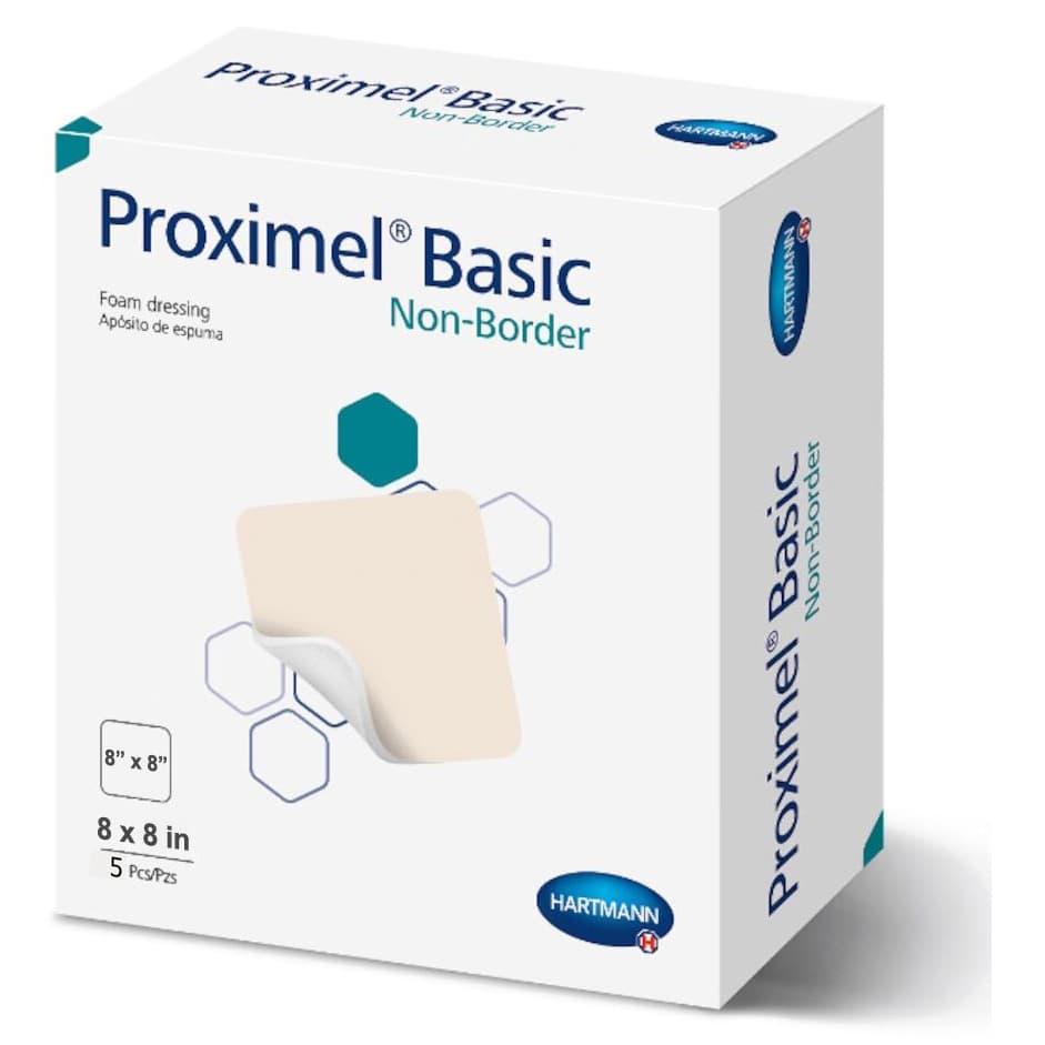 Proximel Basic Non-Border Two-Layer Polyurethane Foam Dressing, 8 X 8 Inch - Case Of 30 - Image 1