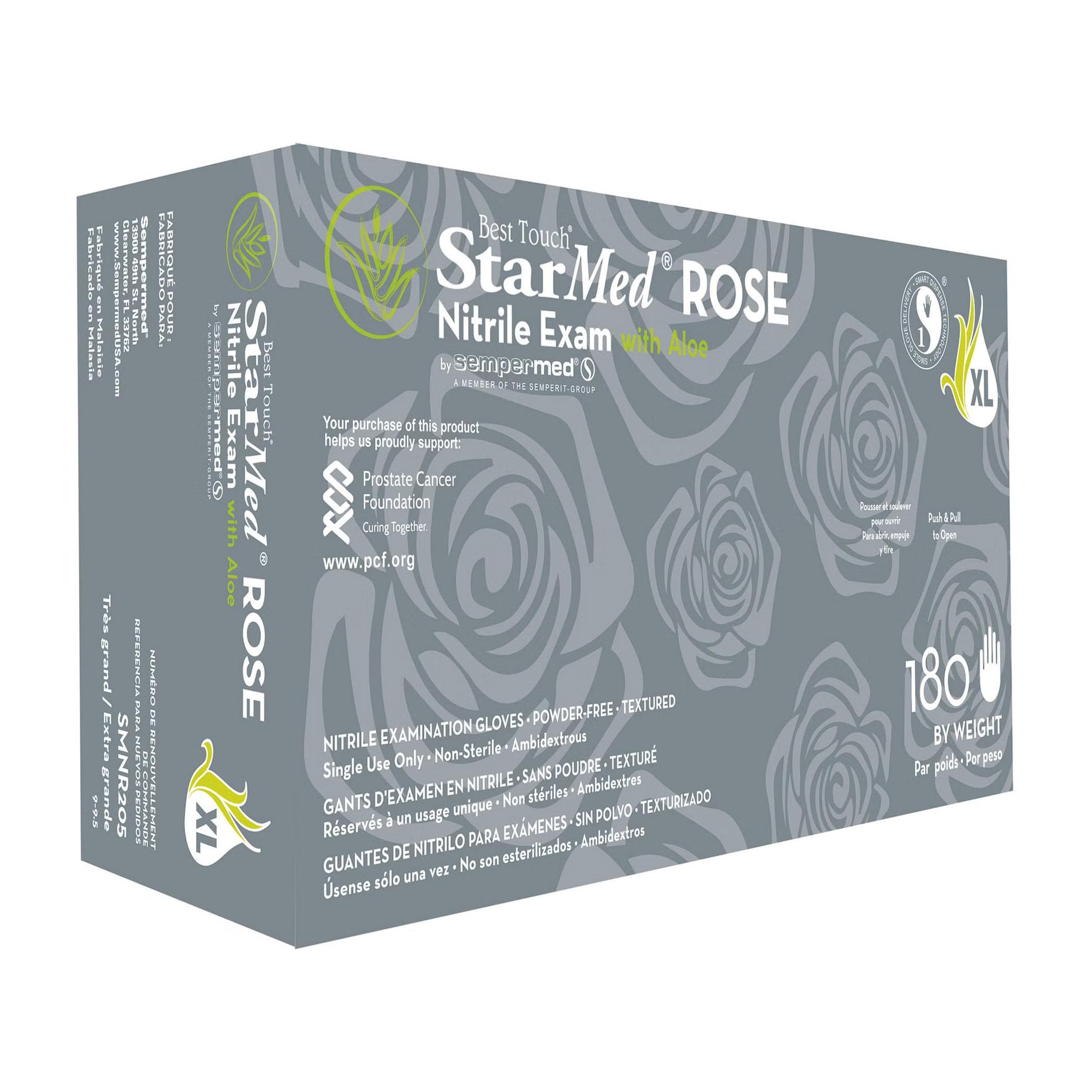 Sempermed Starmed Rose Nitrile Exam Glove, Extra Large - Case of 1800 - Image 1