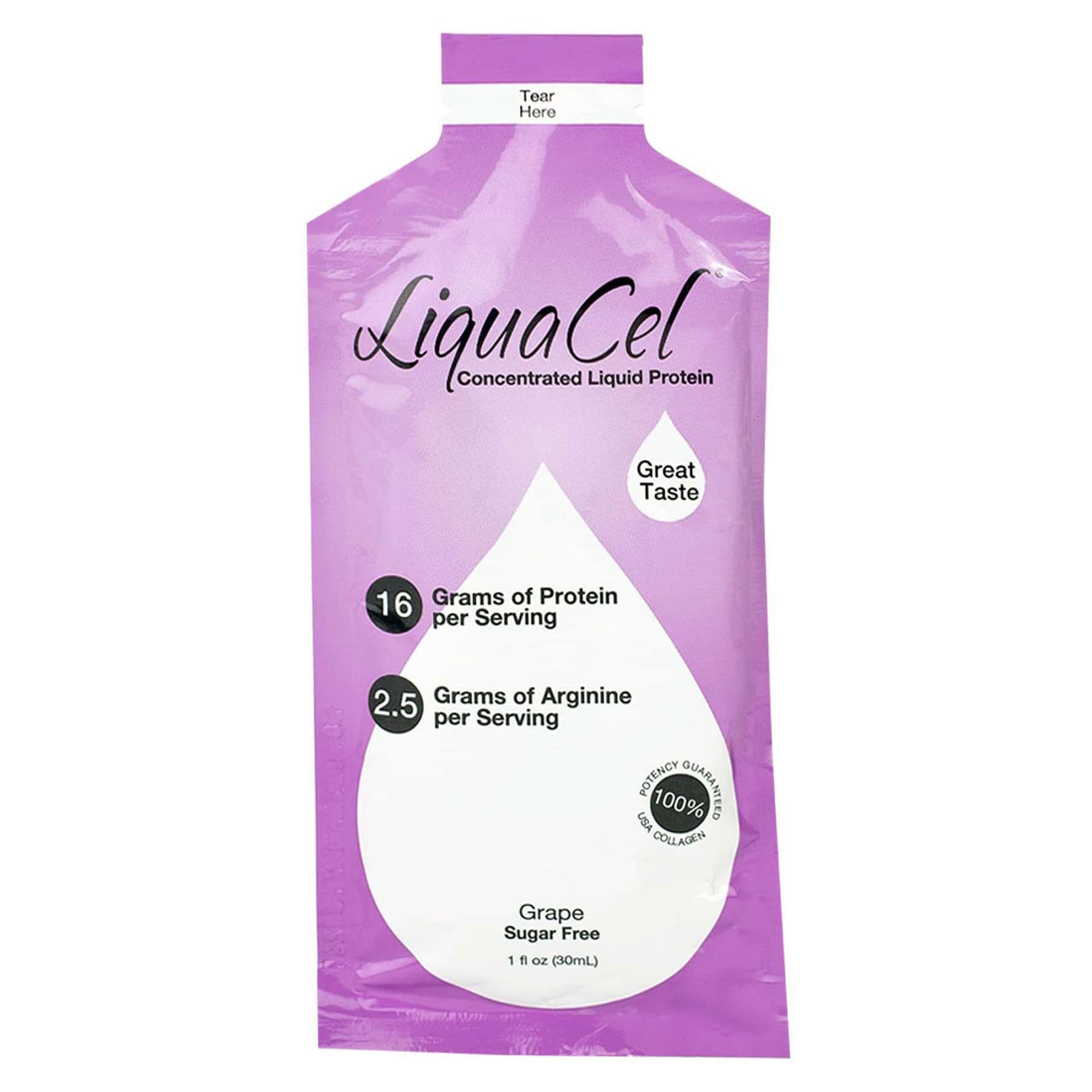 LiquaCel Ready to Use Oral Supplement, Grape, 1 oz - Case of 30 - Image 1