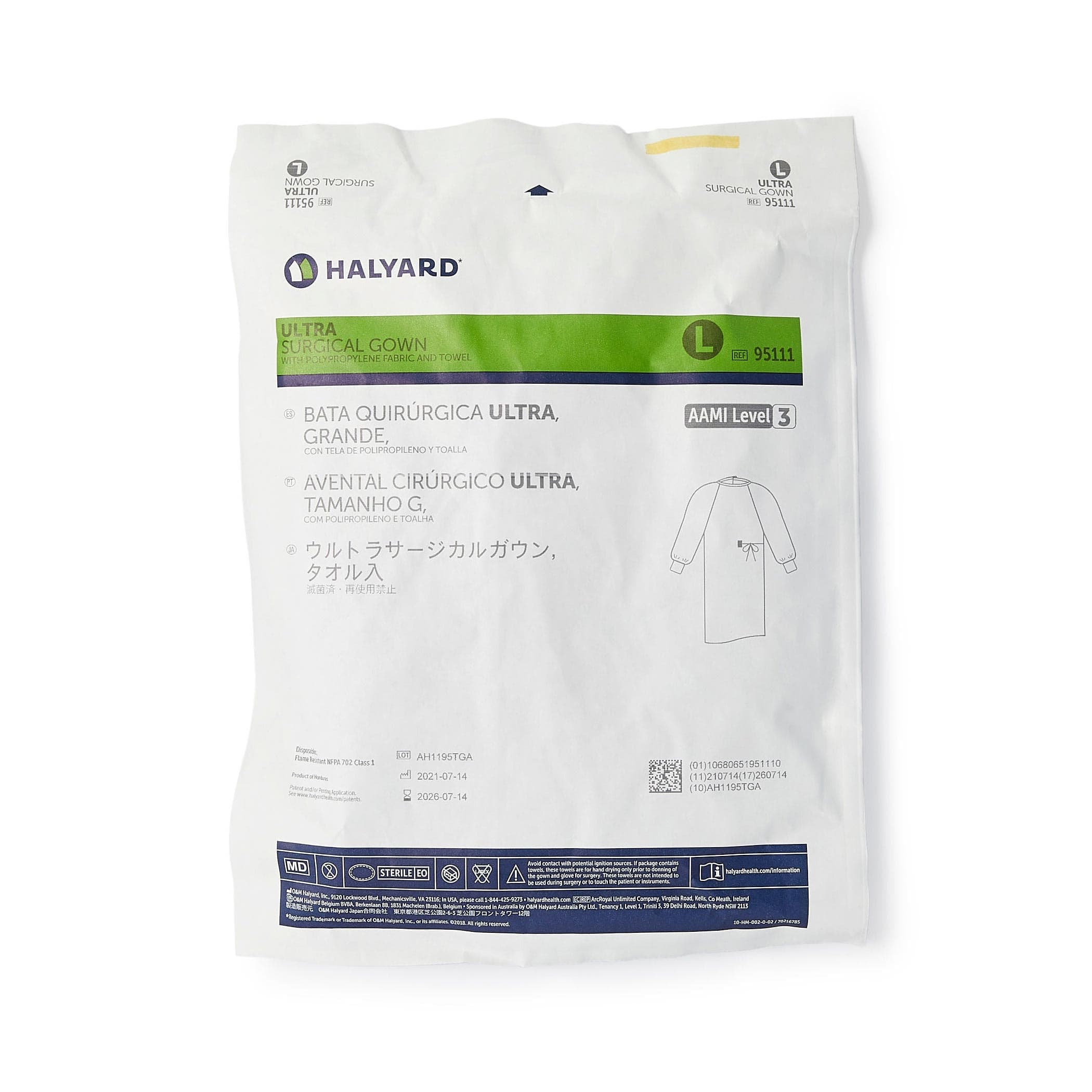 Ultra Non-Reinforced Surgical Gown with Towel, Blue - Image 2