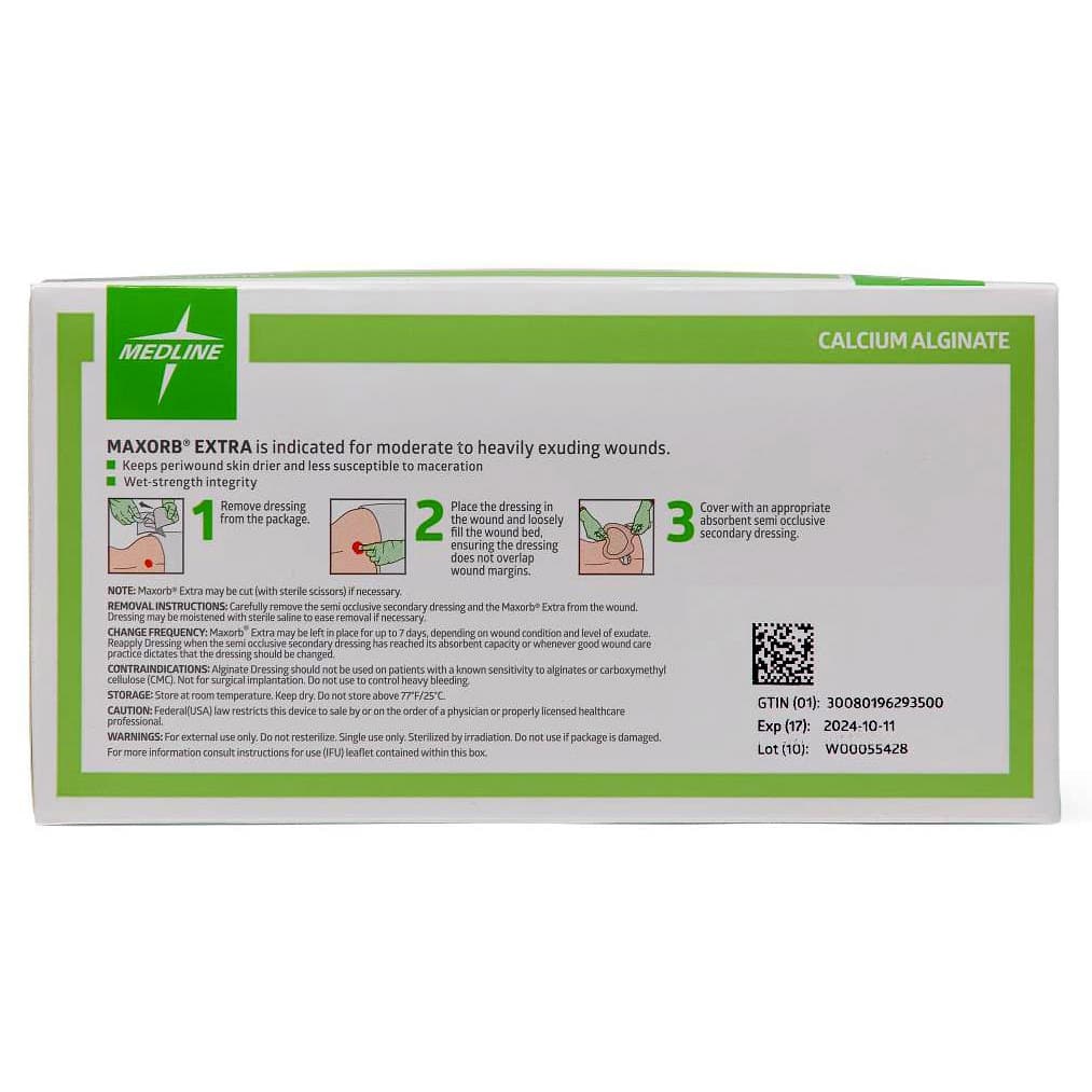 Maxorb Extra CMC-Alginate Wound Dressing, 1 x 12 Inch - Box of 5 - Image 3