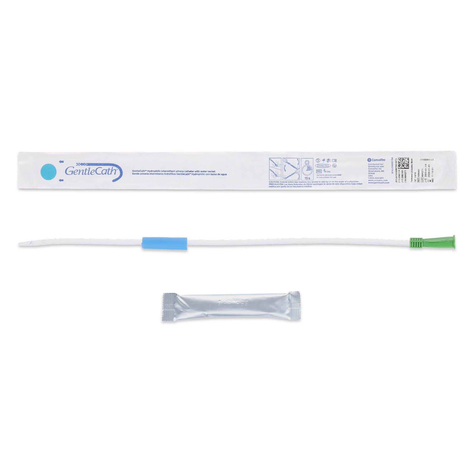 GentleCath Hydrophilic Intermittent Catheter, Coude Tip, 18 Fr - Each - Image 1