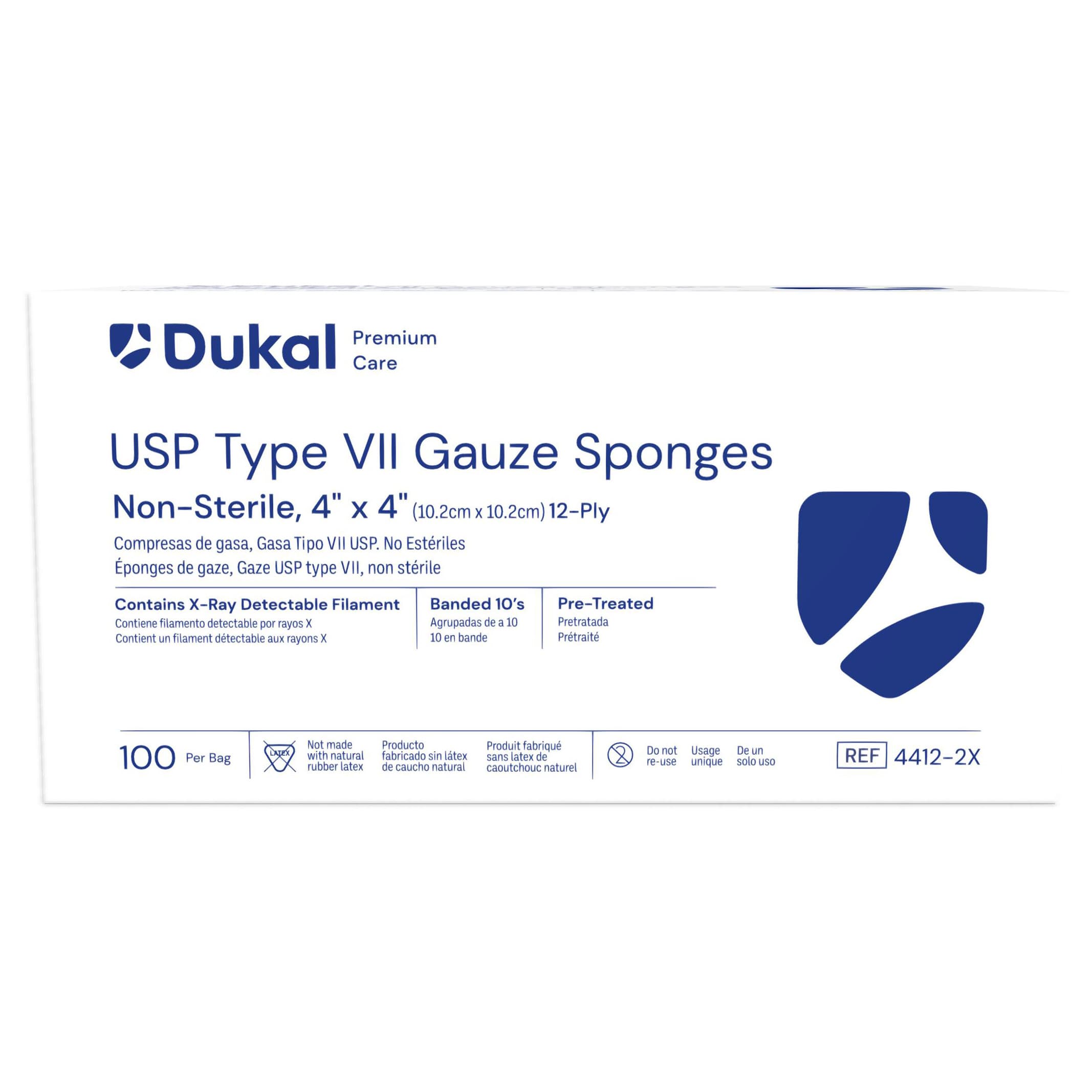 Dukal X-Ray 12-Ply Detectable USP Type VII Gauze Sponges