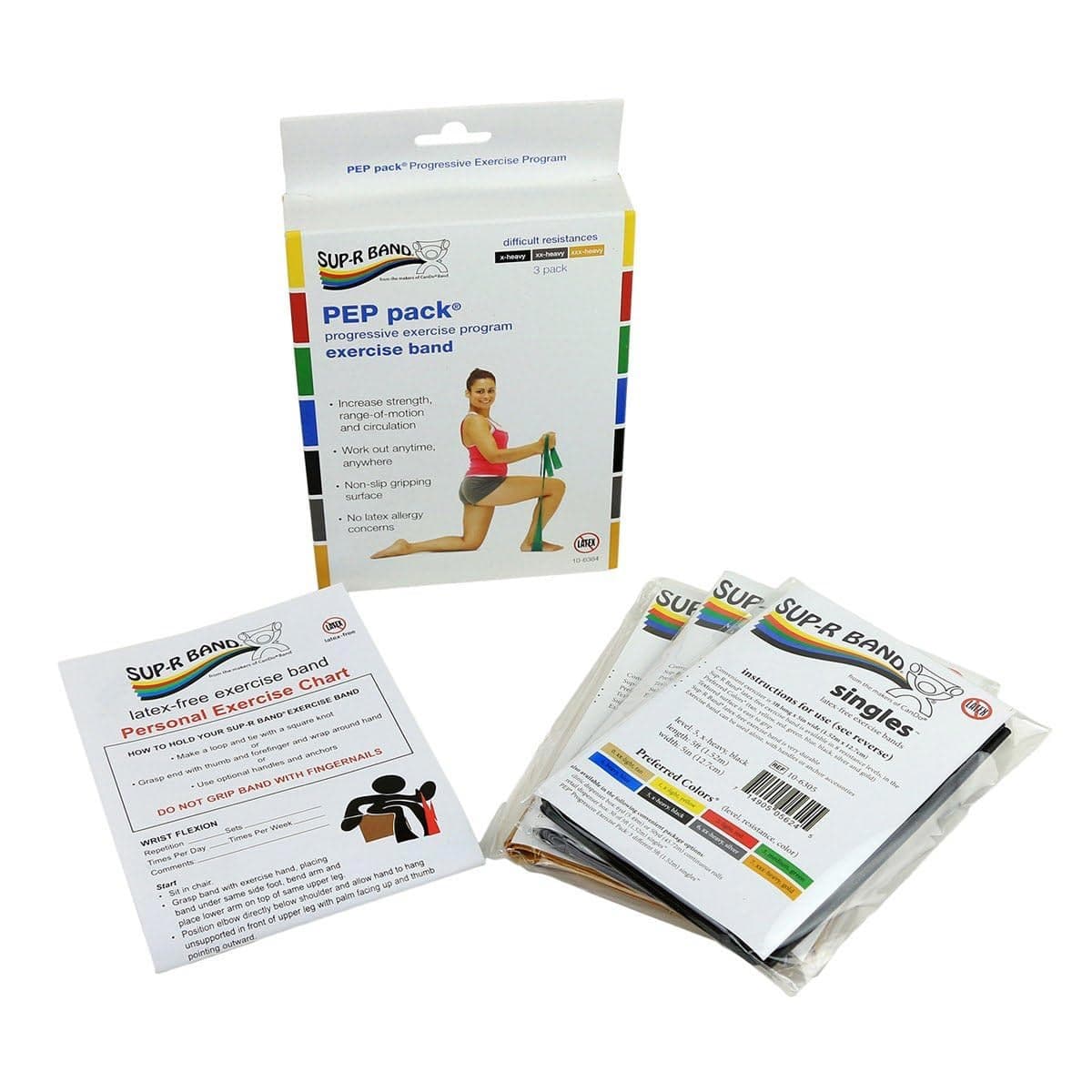 CanDo Latex-Free Exercise PEP Pack, Band, Difficult - Package of 3 - Image 1