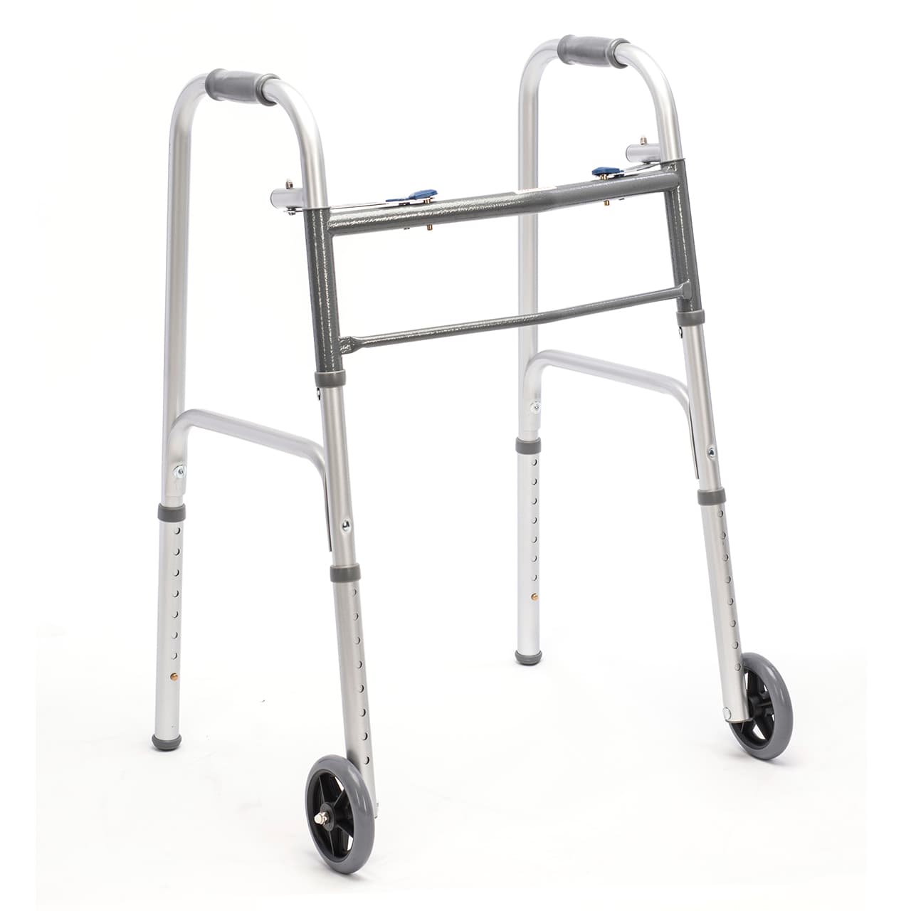 Protekt® Two-Button Folding Steel Walker - Image 1