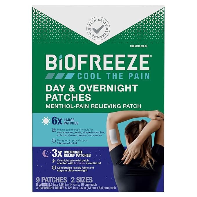 Biofreeze Day & Overnight Patch, Menthol - Box of 9 - Image 1