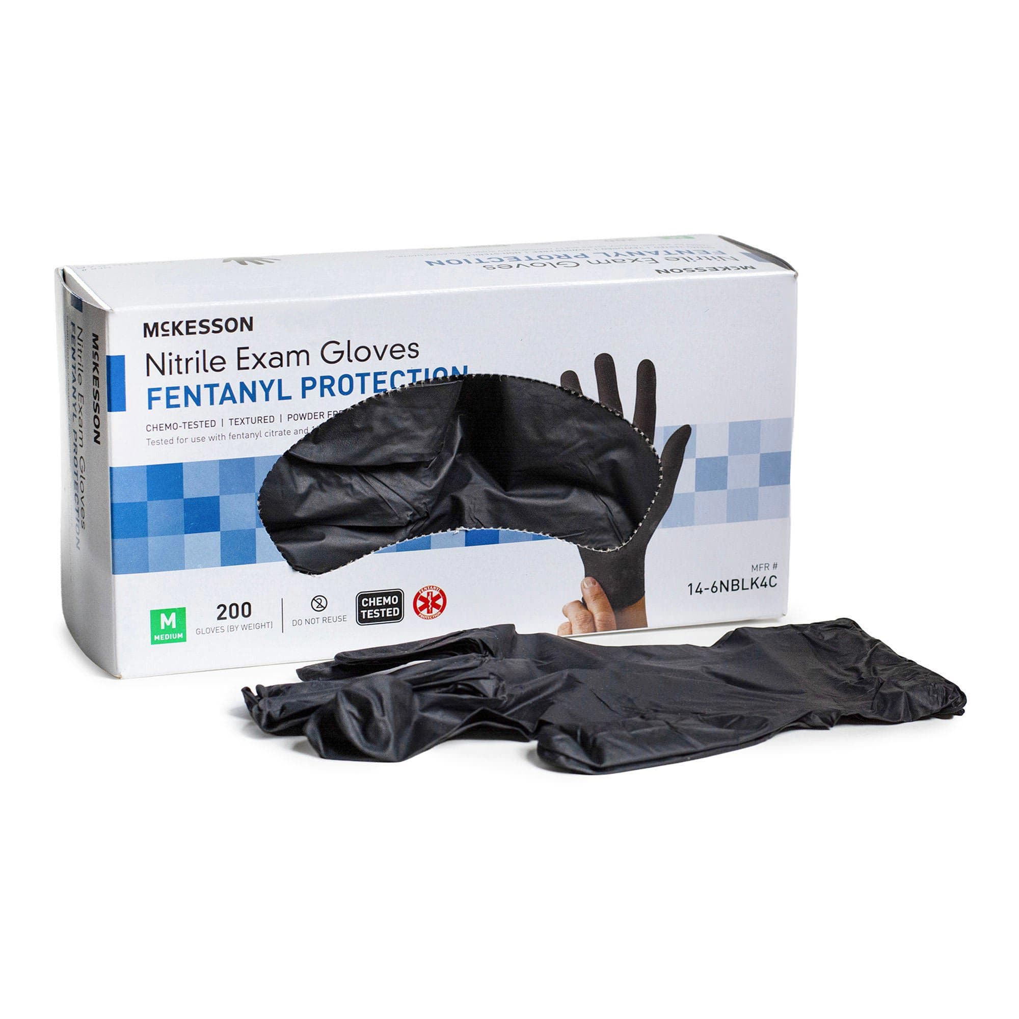 McKesson Confiderm BLK Nitrile Exam Glove, Medium - Case of 2000 - Image 1