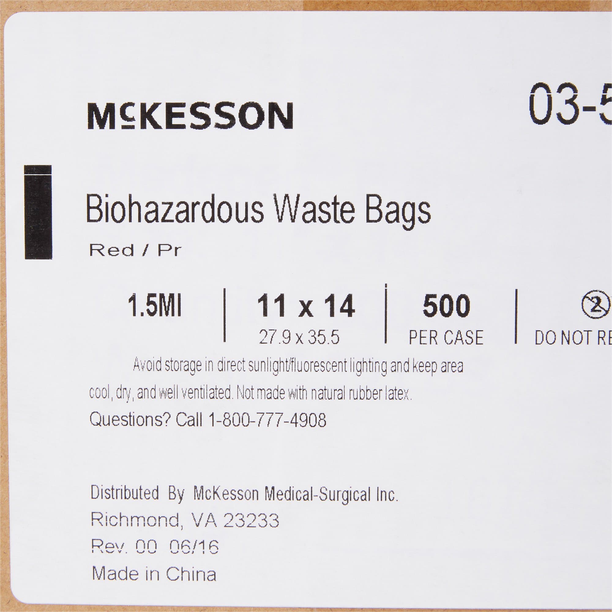 McKesson Infectious Waste Bag, Red, 11 x 14 Inch - Image 6