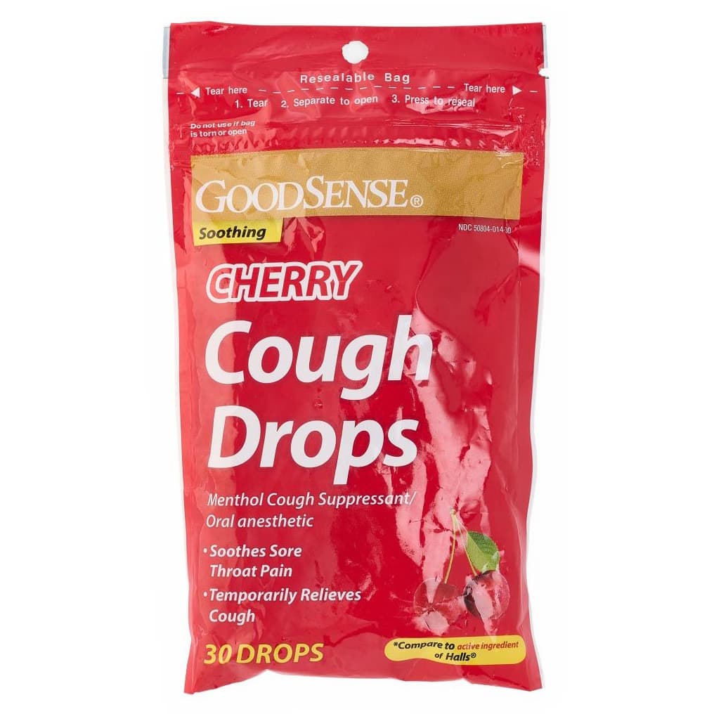 GoodSense Cough Drops, Cherry, 7.5 mg - 30 Count - Image 1